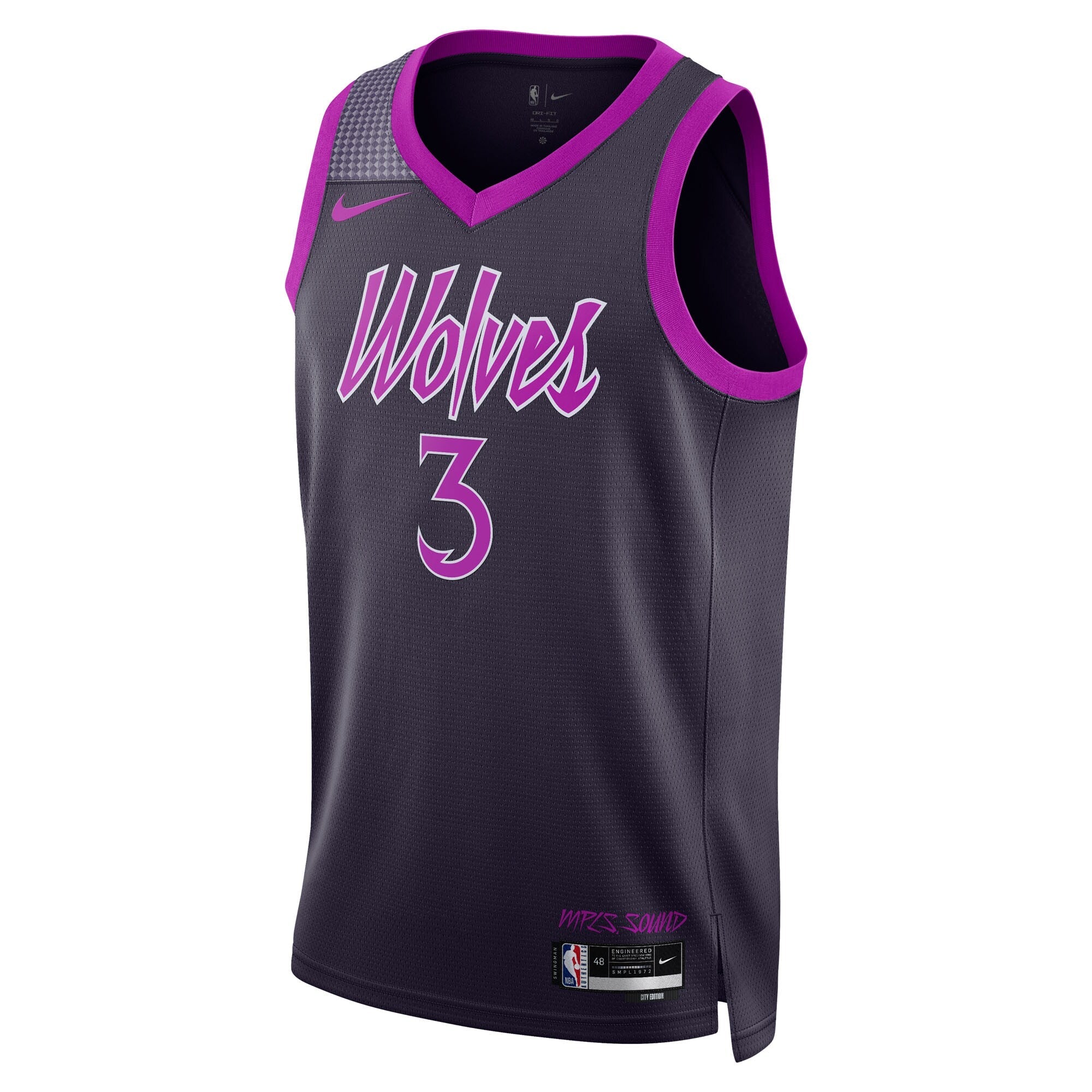 Minnesota Timberwolves Nike 2025/26 City Edition Swingman Jersey - Black - Jaden McDaniels