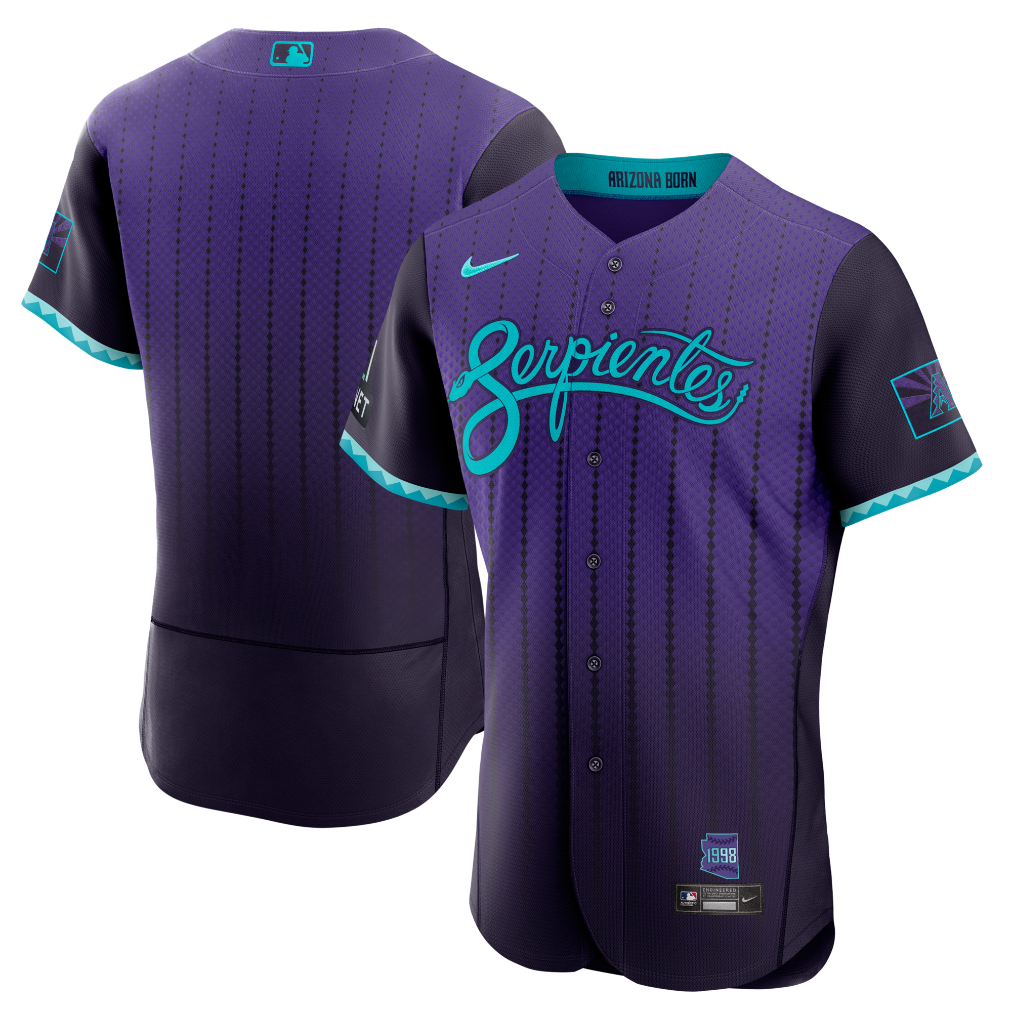 Arizona Diamondbacks Nike Purple City Connect Authentic Sponsor Patch Jersey