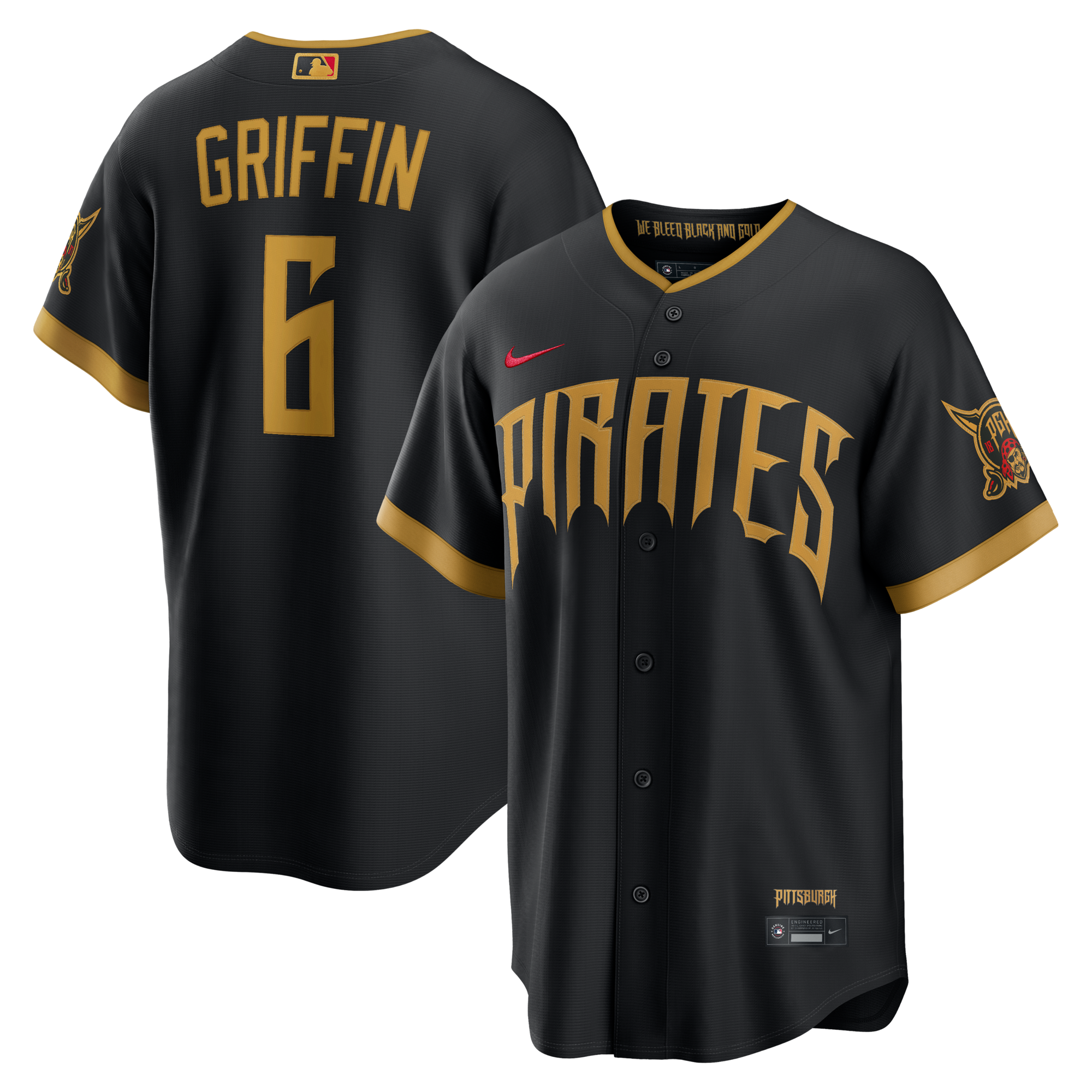 Pittsburgh Pirates Konnor Griffin Nike Black 2026 City Connect Stadium Jersey