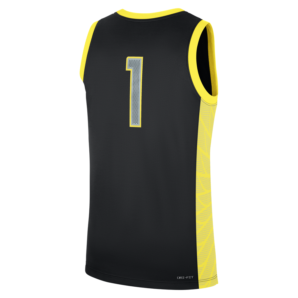 Nike Black Oregon Ducks #1 Alternate Replica Basketball Jersey