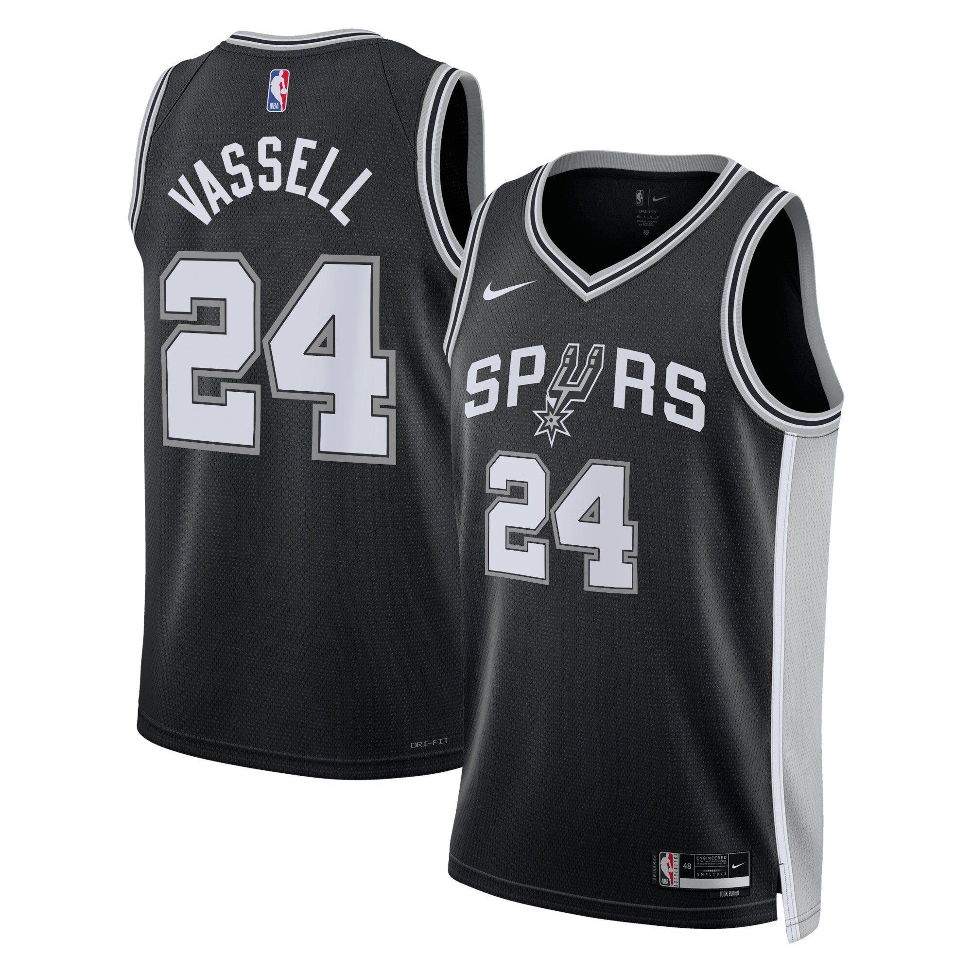 San Antonio Spurs Nike Icon Edition Swingman Jersey - Black - Devin Vassell