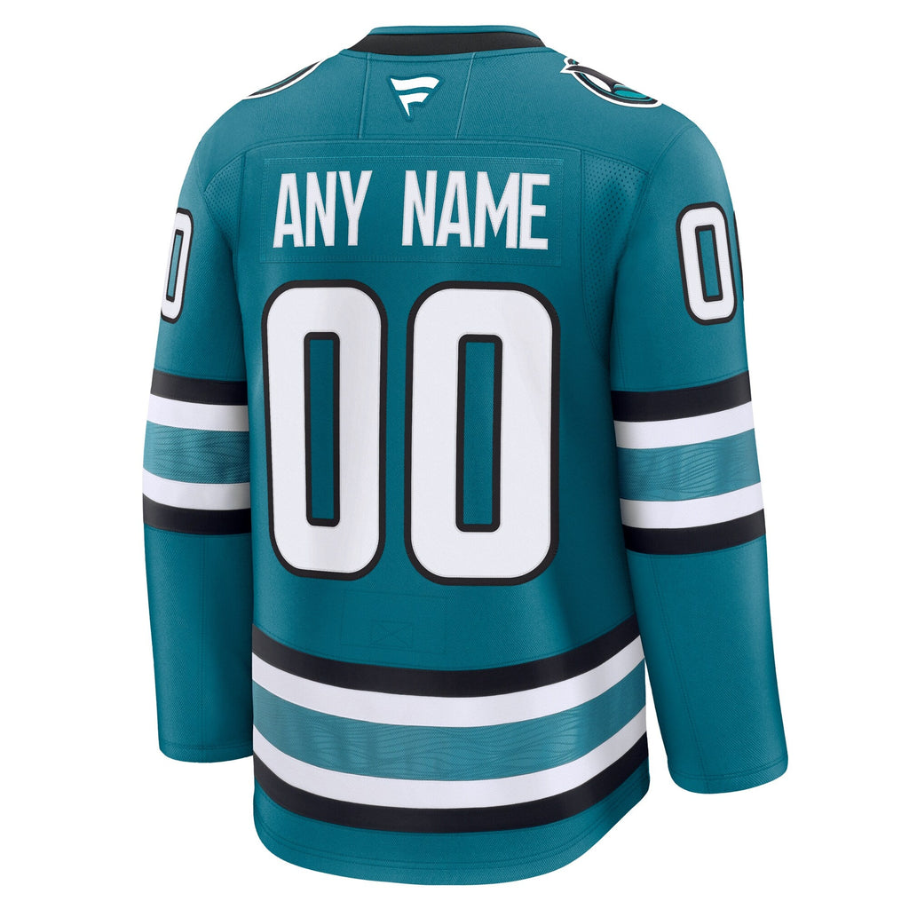 San Jose Sharks Fanatics Teal Home Premium Custom Jersey