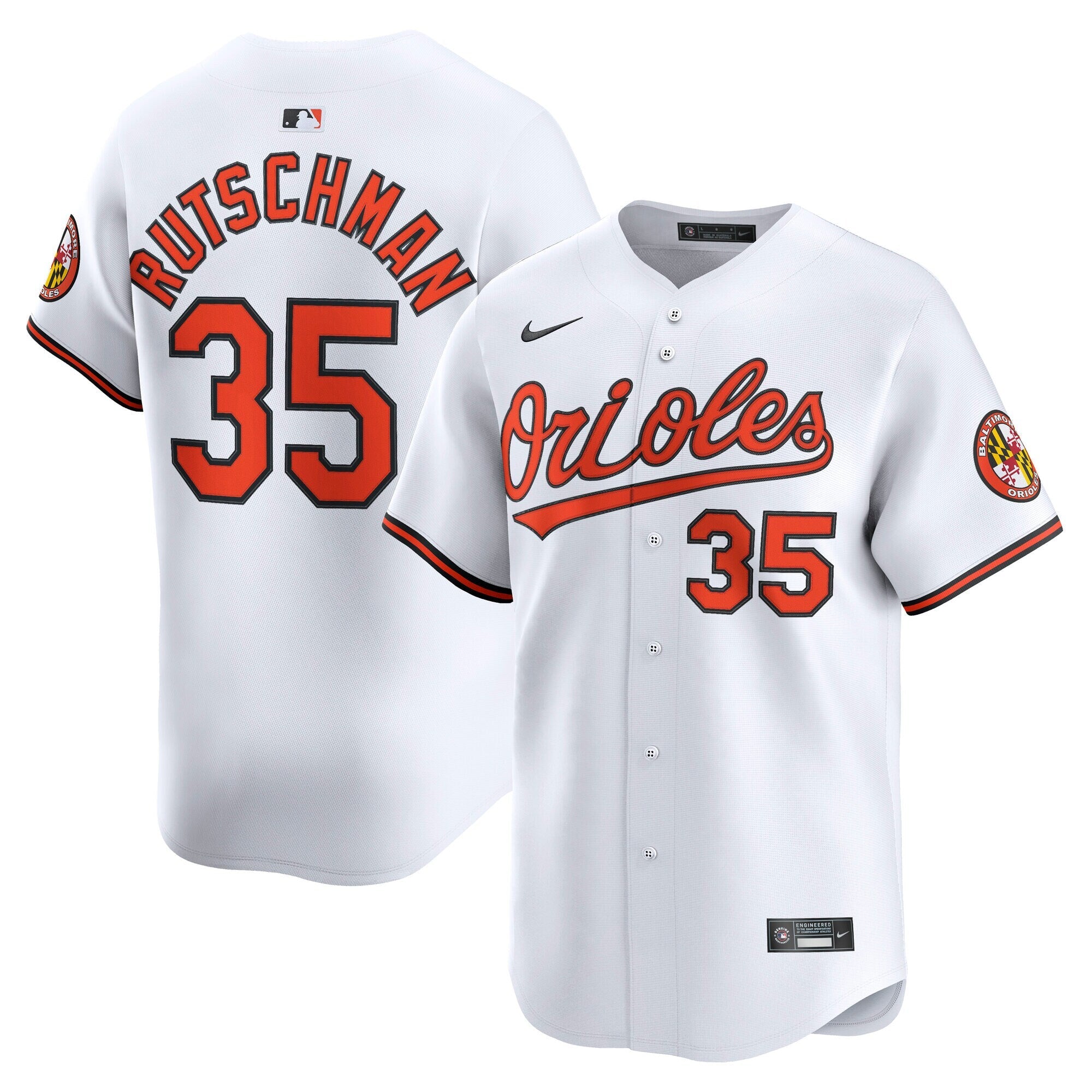 Baltimore Orioles Adley Rutschman Nike White Home Limited Player Jersey