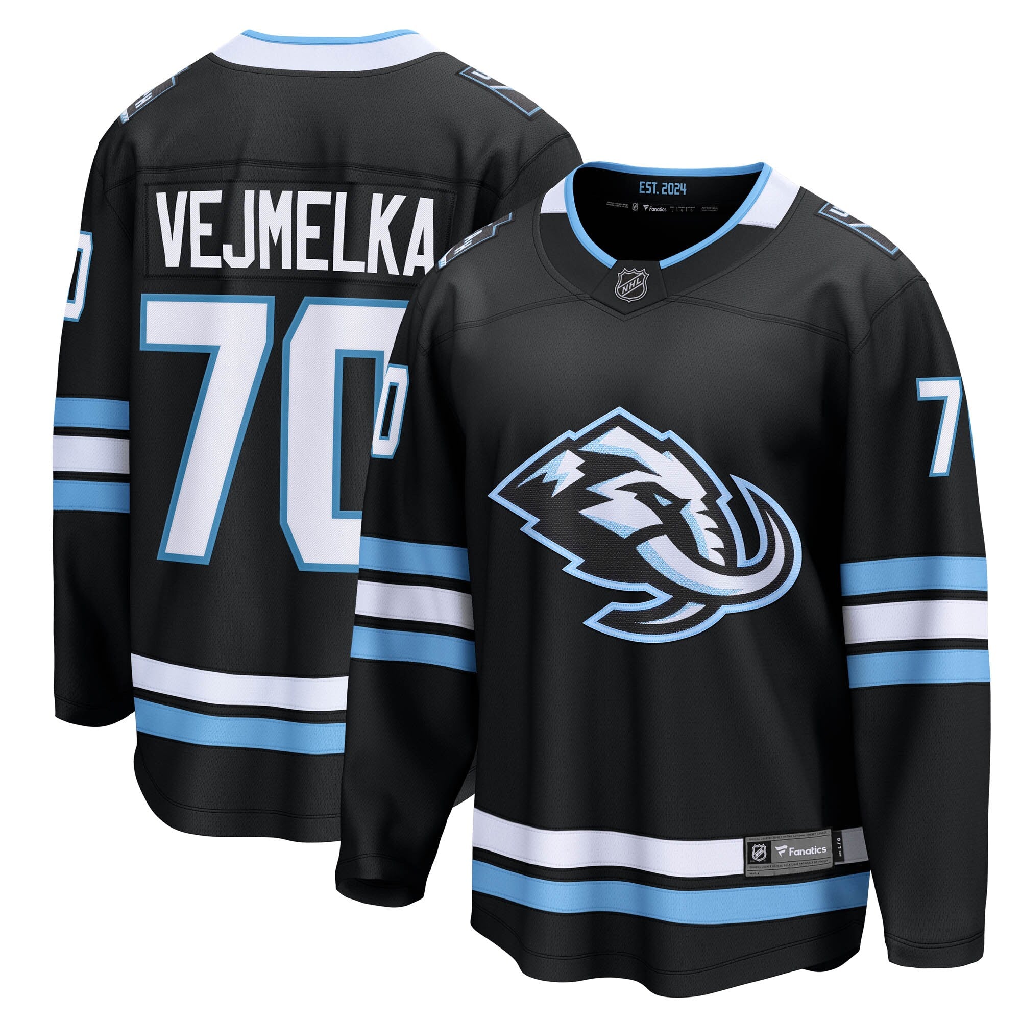Utah Mammoth Karel Vejmelka Fanatics Black Home Breakaway Jersey