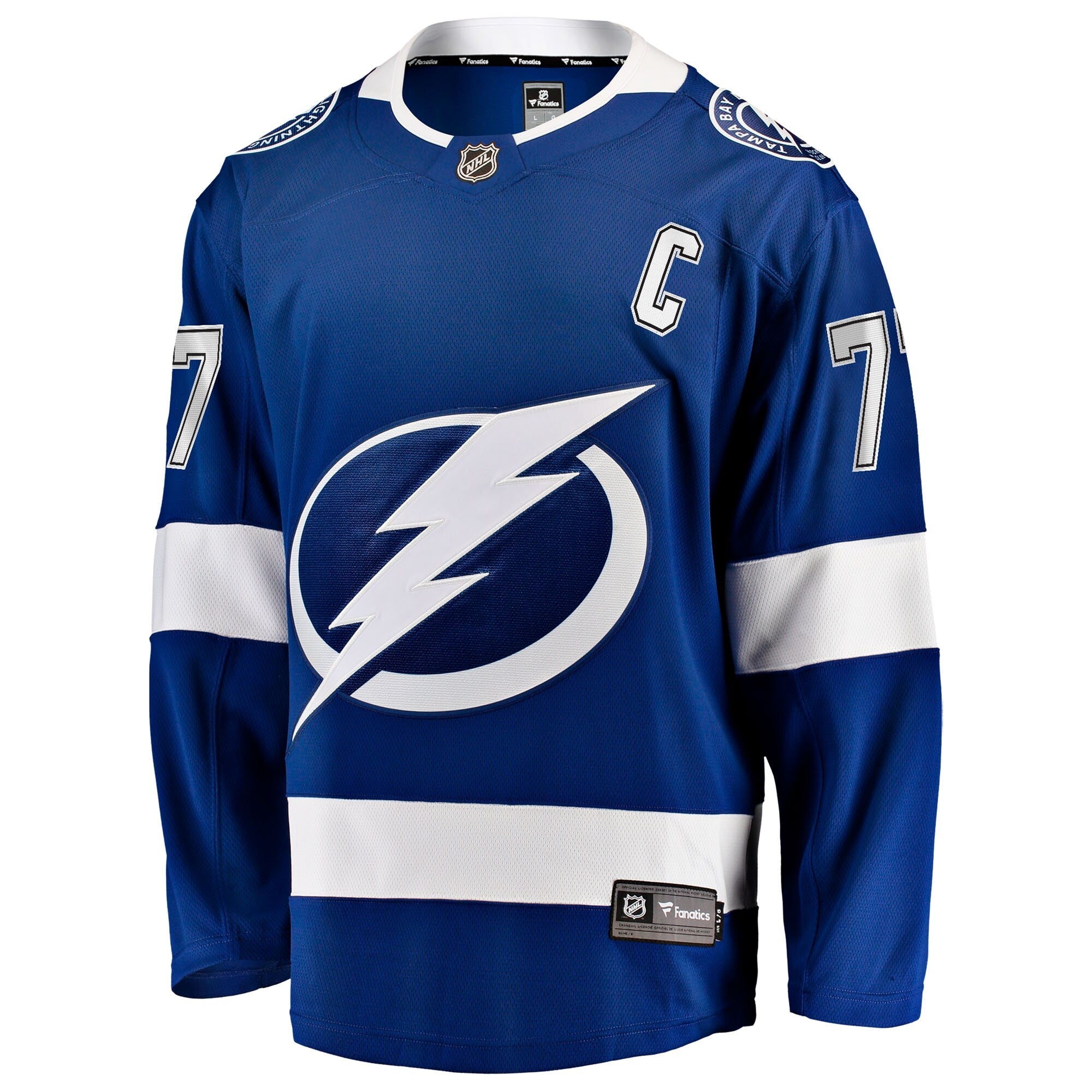 Tampa Bay Lightning Victor Hedman Fanatics Blue Home Captain Patch Breakaway Jersey