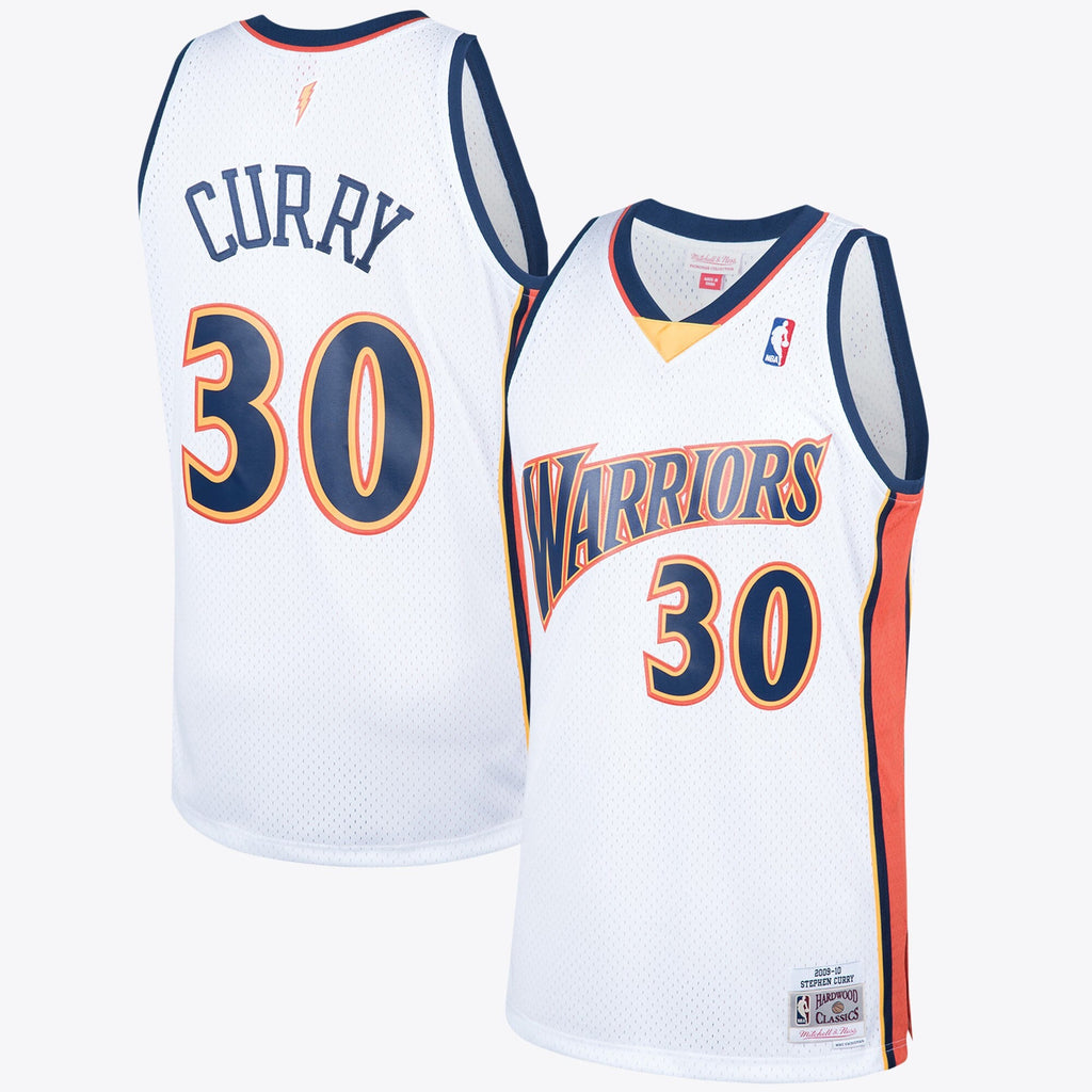 Golden State Warriors 2009 Steph Curry Hardwood Classics Home Swingman Jersey By Mitchell & Ness - White -