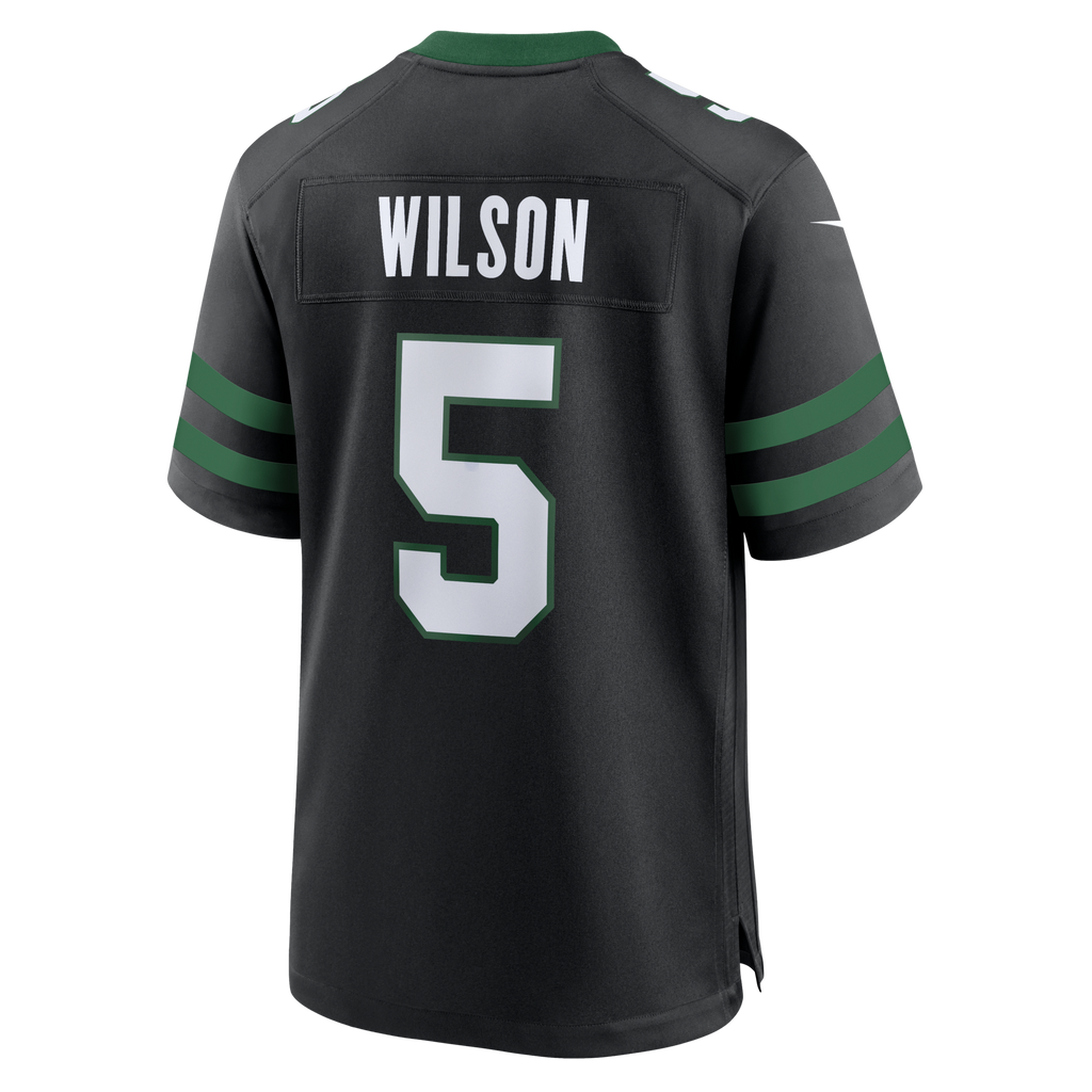 New York Jets Garrett Wilson Nike Legacy Black Alternate Game Jersey