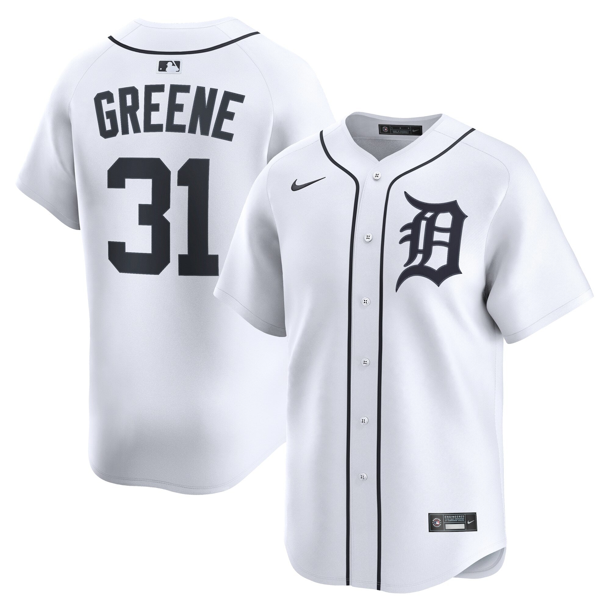 Detroit Tigers Riley Greene Nike White Home Limited Player Jersey