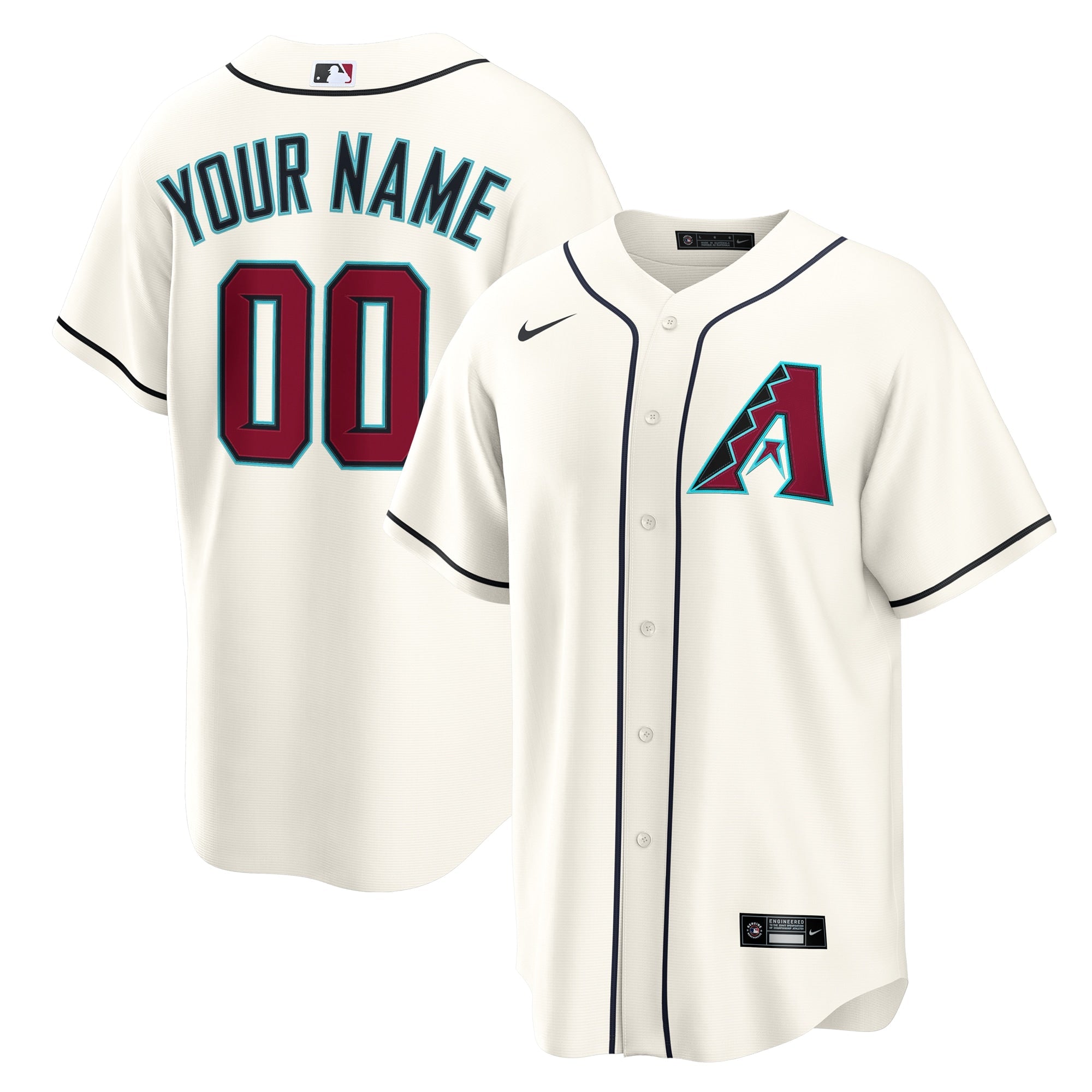 Arizona Diamondbacks Nike Cream Home Custom Replica Jersey