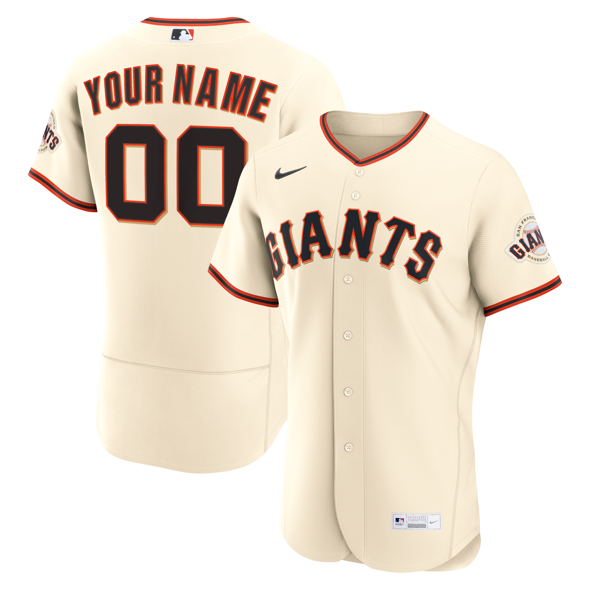 San Francisco Giants Nike Cream Home Authentic Custom Jersey