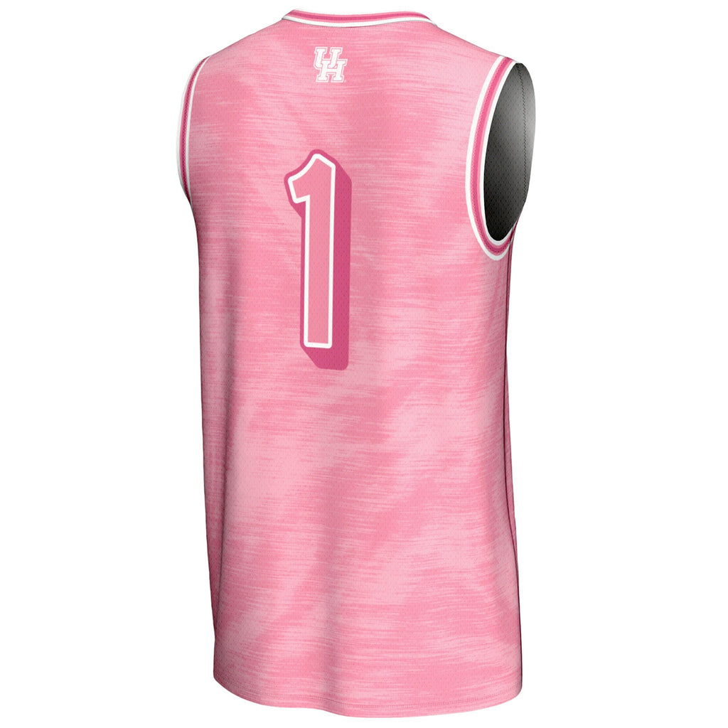 GameDay Greats #1 Pink Houston Cougars Lightweight Basketball Fashion Jersey