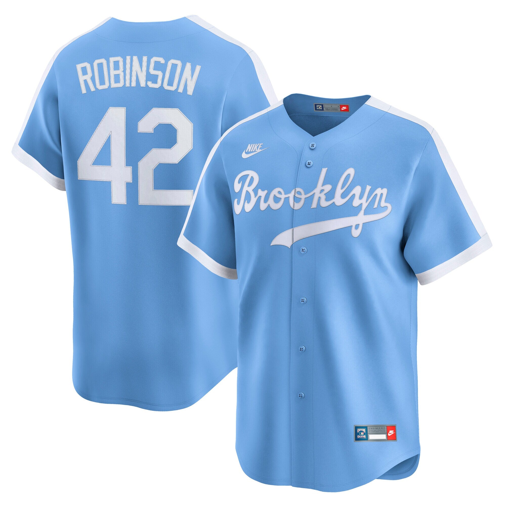 Brooklyn Dodgers Jackie Robinson Nike Light Blue Cooperstown Collection Limited Jersey