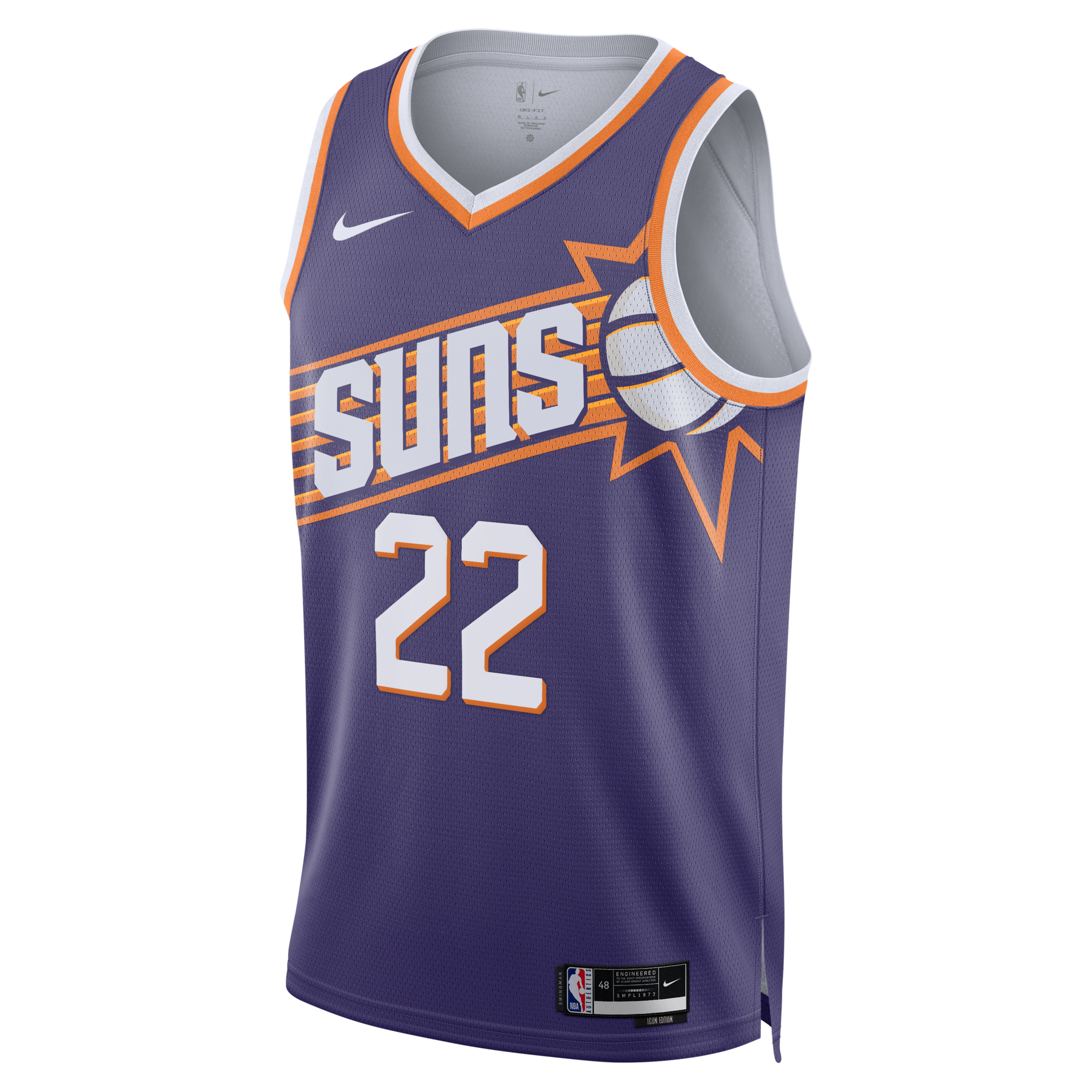 Phoenix Suns Nike Icon Edition Swingman Jersey - Purple - Miles Bridges