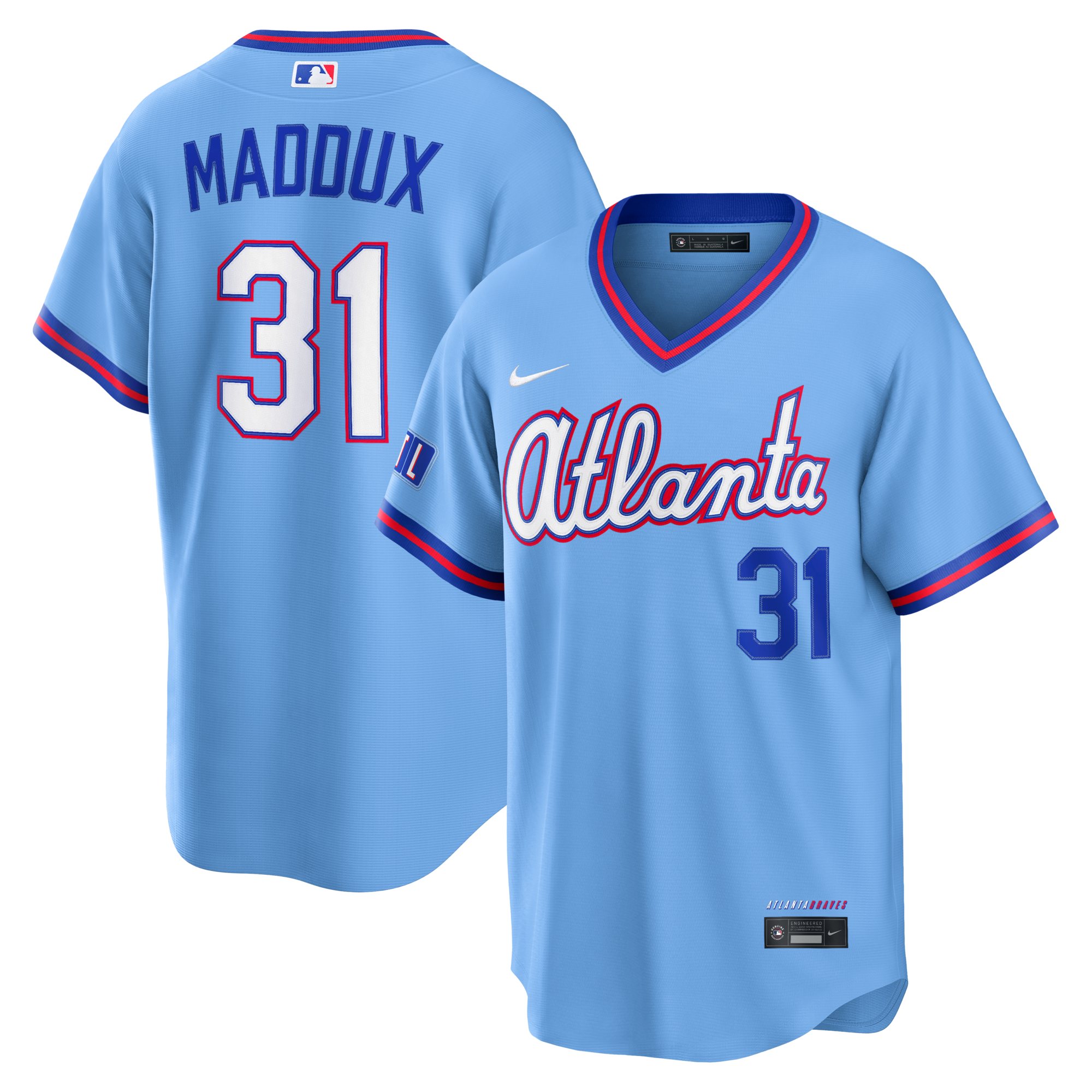 Atlanta Braves Greg Maddux Nike Powder Blue 2026 City Connect Stadium Jersey