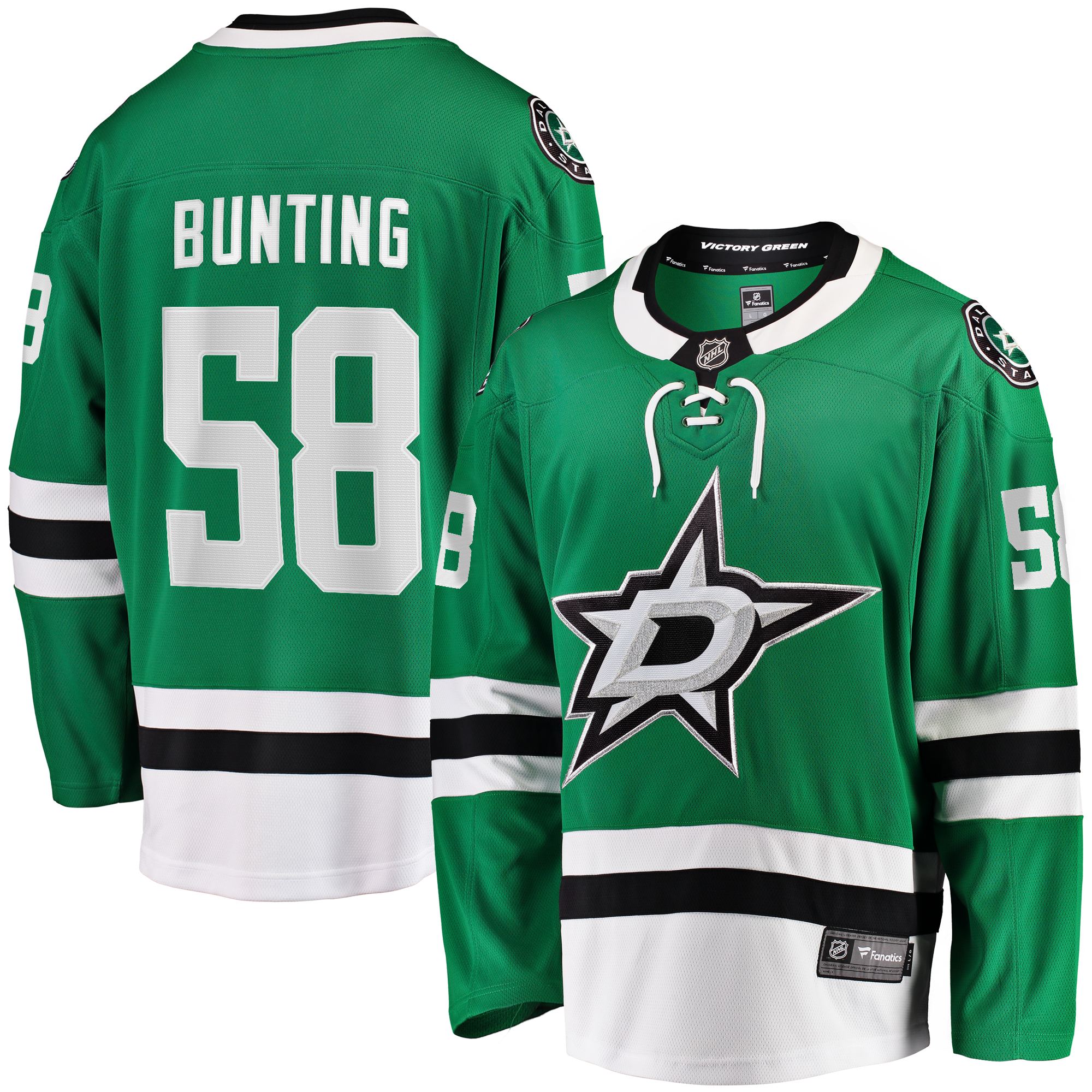 Dallas Stars Michael Bunting Fanatics Kelly Green Home Breakaway Jersey