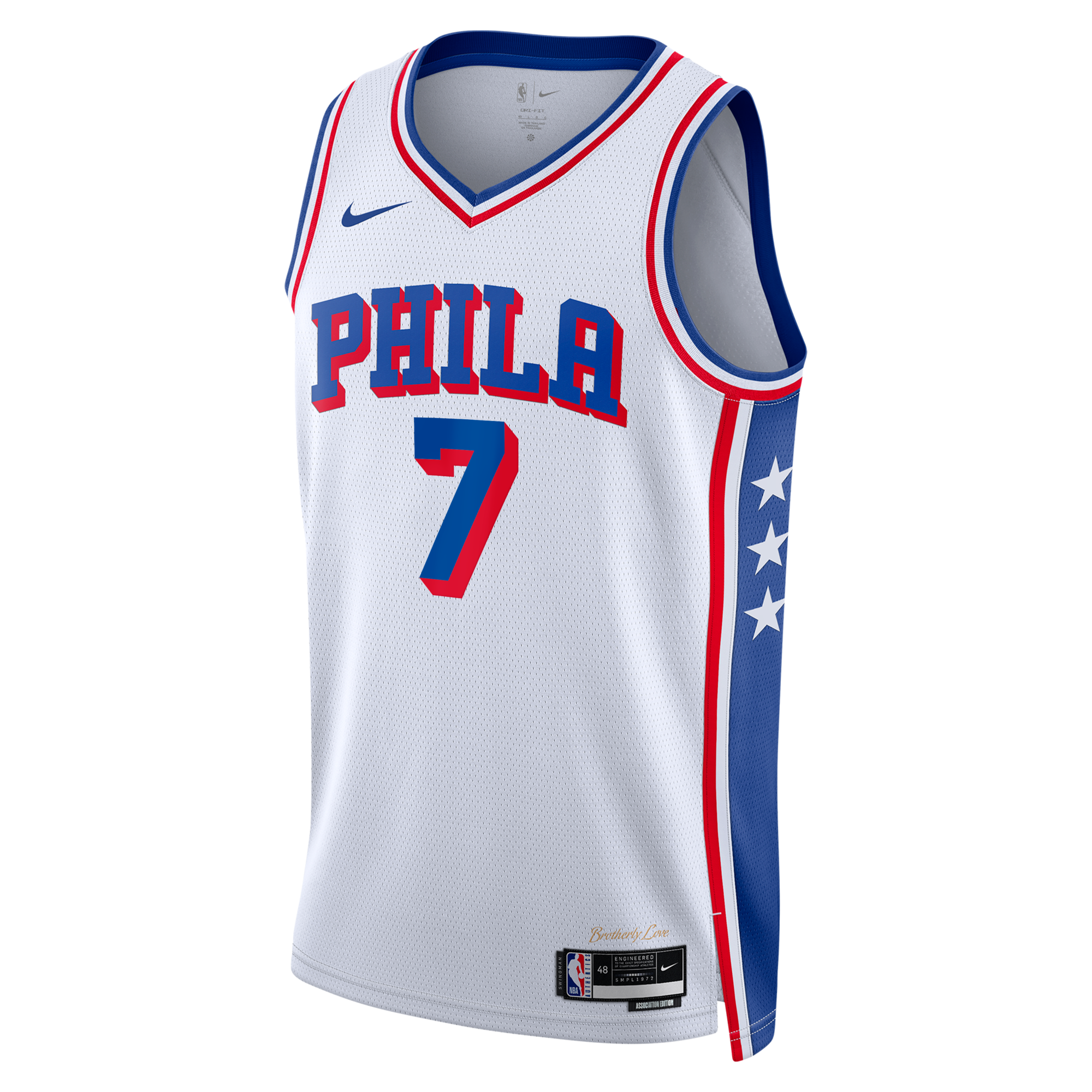 Philadelphia 76ers Nike Association Edition Swingman Jersey - White - Jaylen Brown