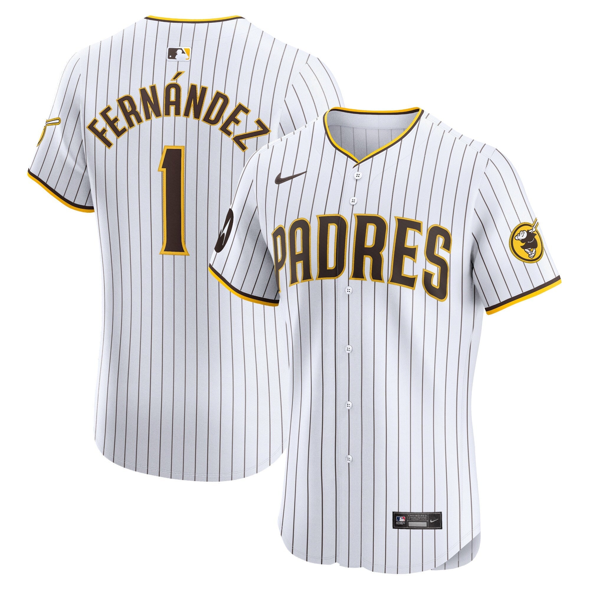 San Diego Padres Tony Fernández Nike White Home Elite Sponsor Patch Player Jersey
