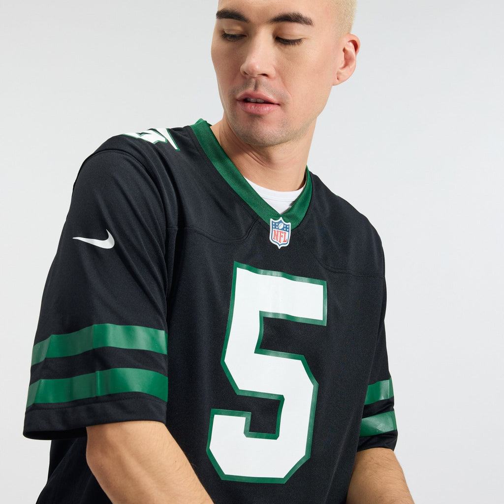 New York Jets Garrett Wilson Nike Legacy Black Alternate Game Jersey