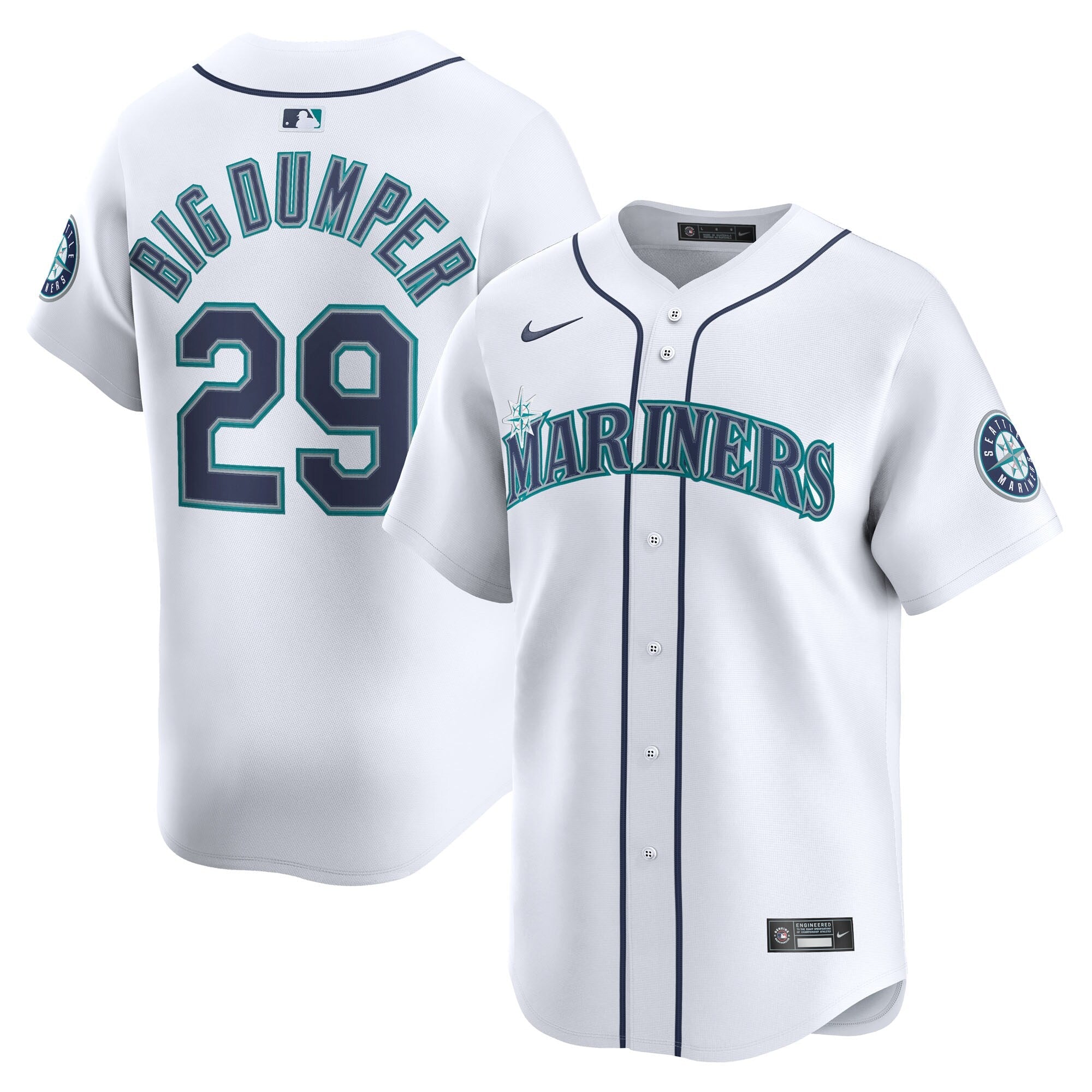 Seattle Mariners Cal Raleigh Nike White Home Limited Player Jersey