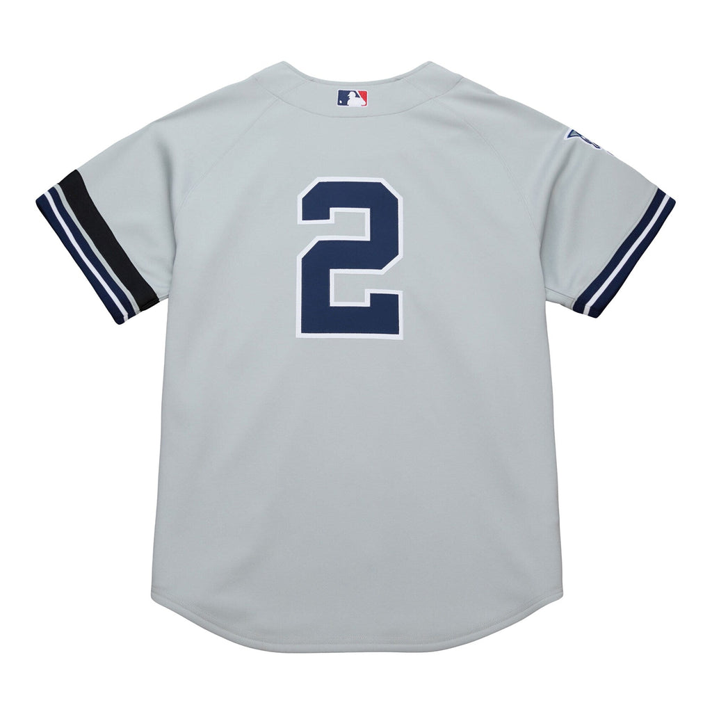 New York Yankees Derek Jeter Mitchell & Ness Gray Cooperstown Collection 2000 World Series Authentic Jersey