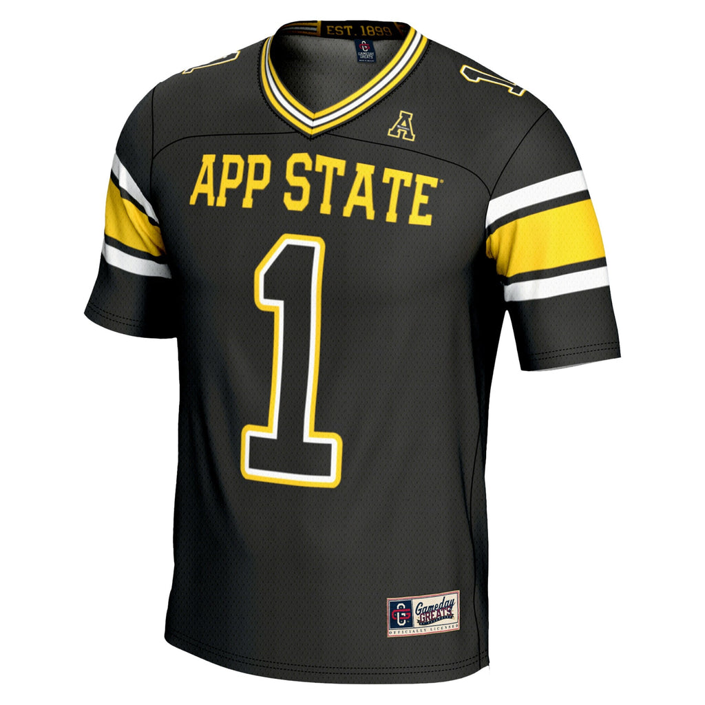 GameDay Greats #1 Black Appalachian State Mountaineers Endzone Football Jersey