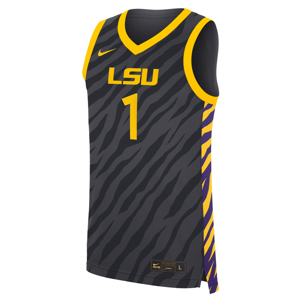 Nike #1 Anthracite LSU Tigers Replica Basketball Jersey
