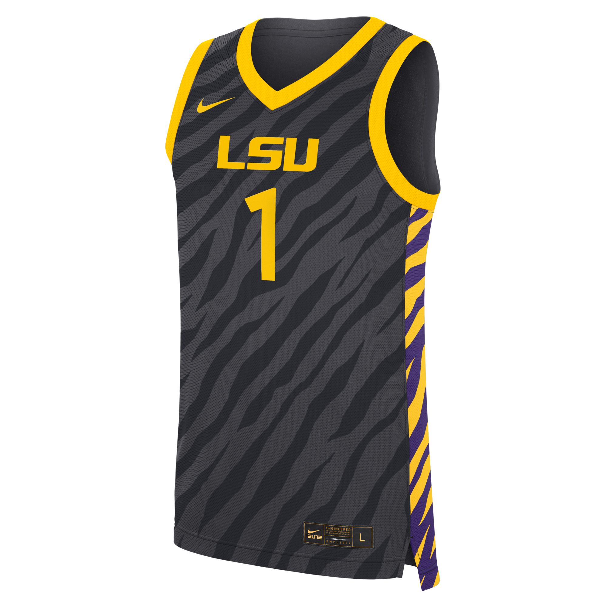 Nike #1 Anthracite LSU Tigers Replica Basketball Jersey