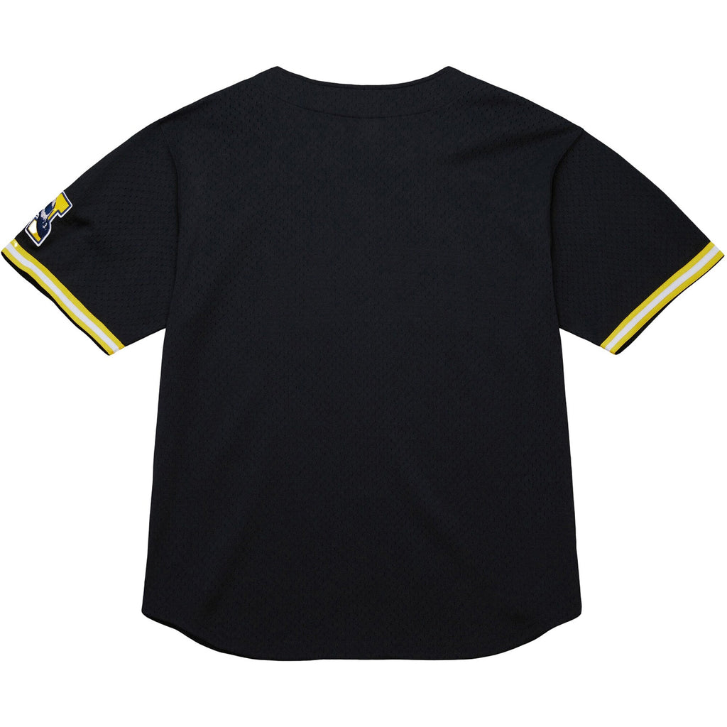 Mitchell & Ness Black Michigan Wolverines On The Clock Full-Button Fashion Jersey