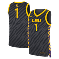 Nike #1 Anthracite LSU Tigers Replica Basketball Jersey