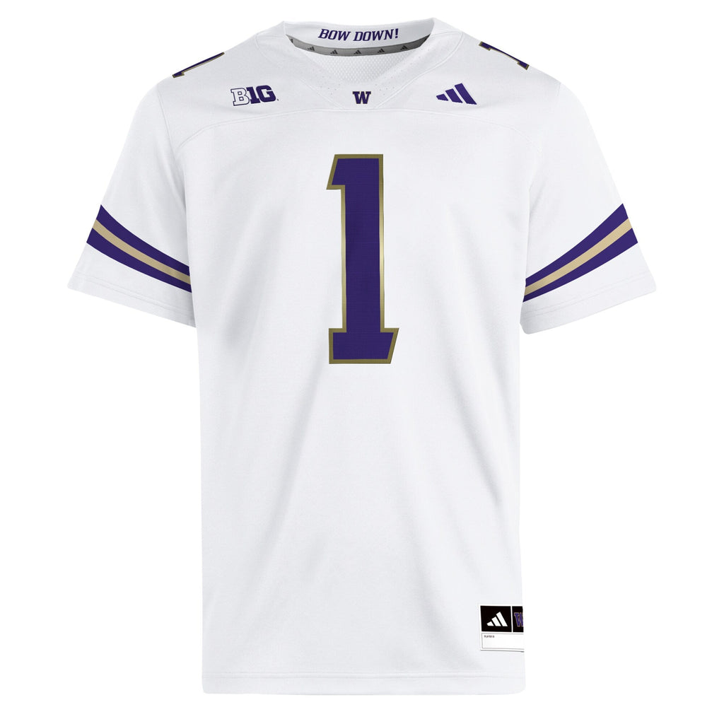 adidas #1 White Washington Huskies Premier Jersey