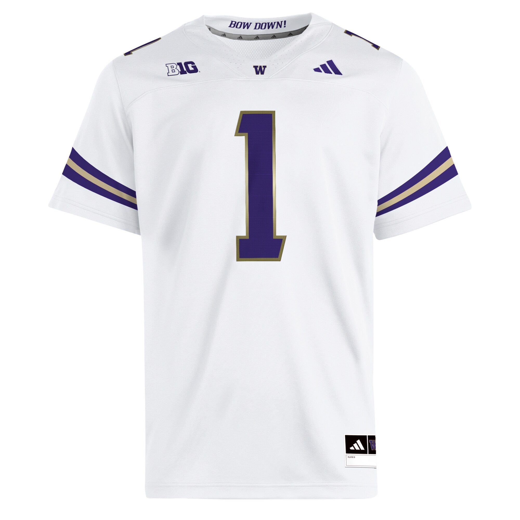 adidas #1 White Washington Huskies Premier Jersey