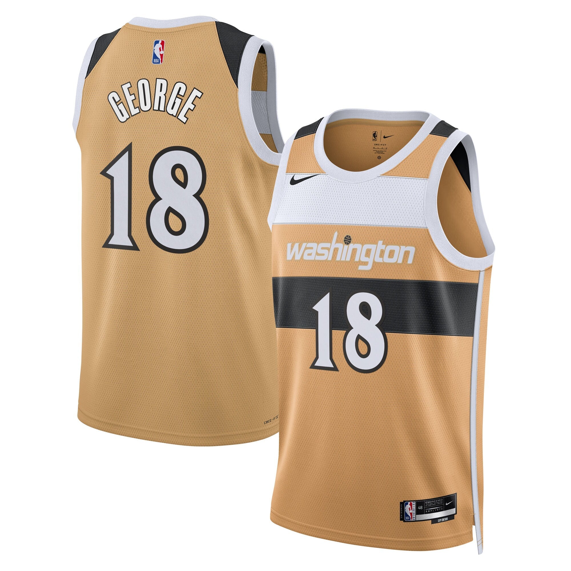 Washington Wizards Nike 2025/26 City Edition Swingman Jersey - Tan - Kyshawn George