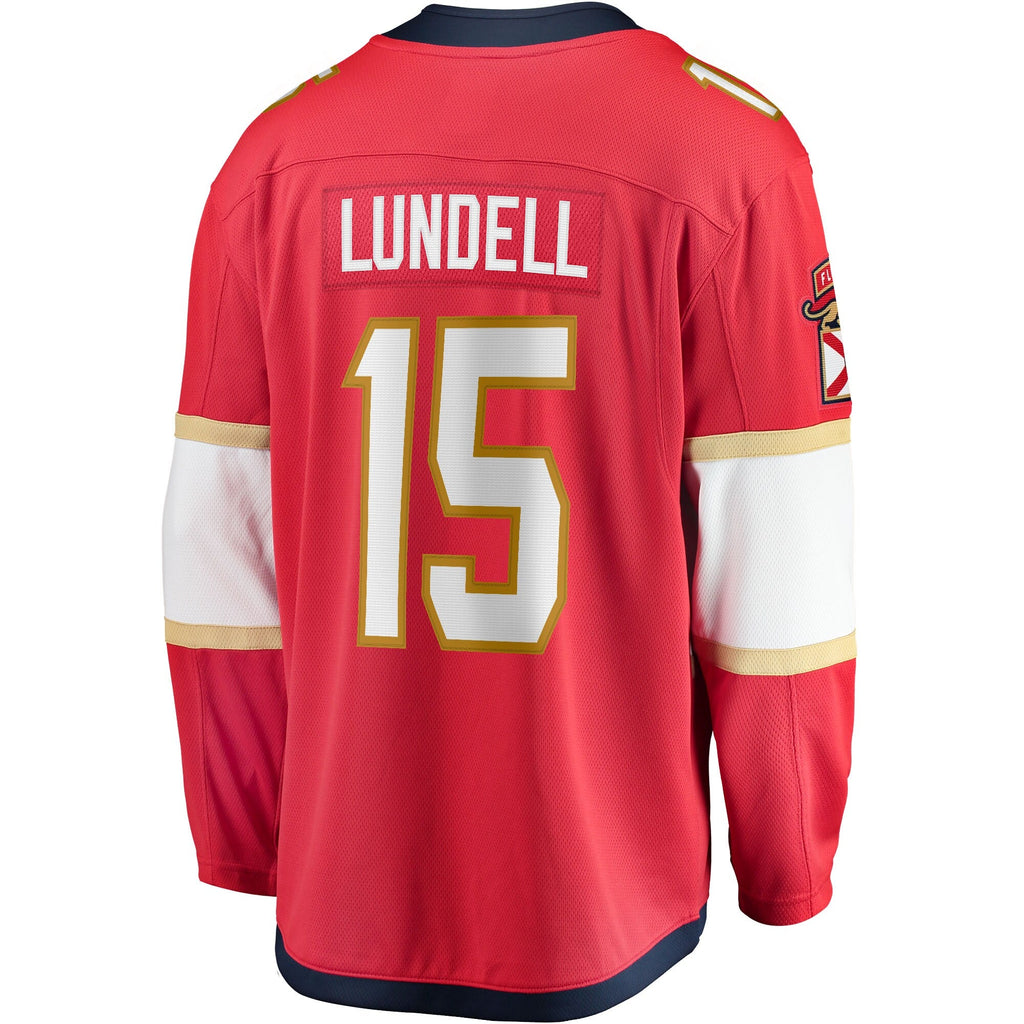 Florida Panthers Anton Lundell Fanatics Red Home Breakaway Player Jersey