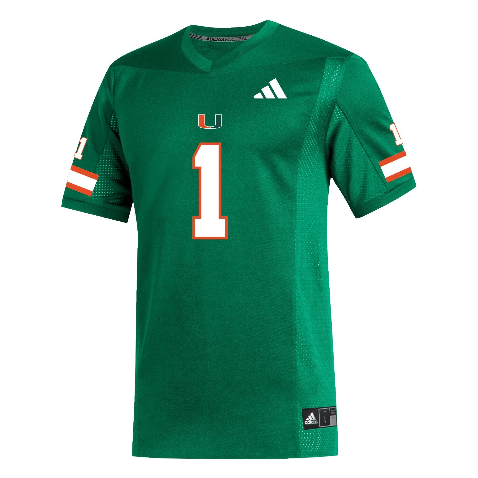 adidas #1 Green Miami Hurricanes Replica Football Jersey