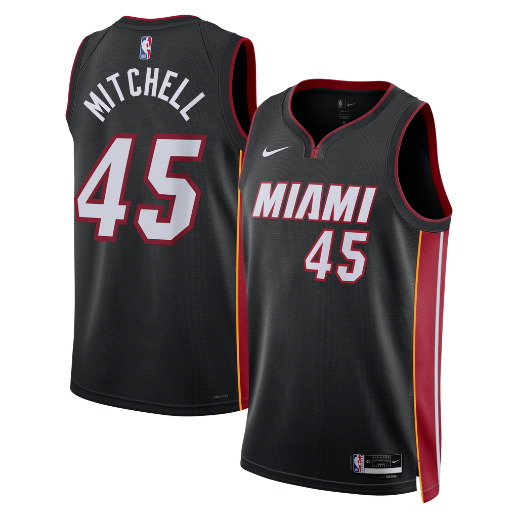 Miami Heat Nike Icon Edition Swingman Jersey - Black - Davion Mitchell