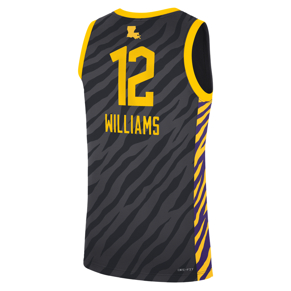 Nike Mikaylah Williams Anthracite LSU Tigers Replica Basketball Jersey