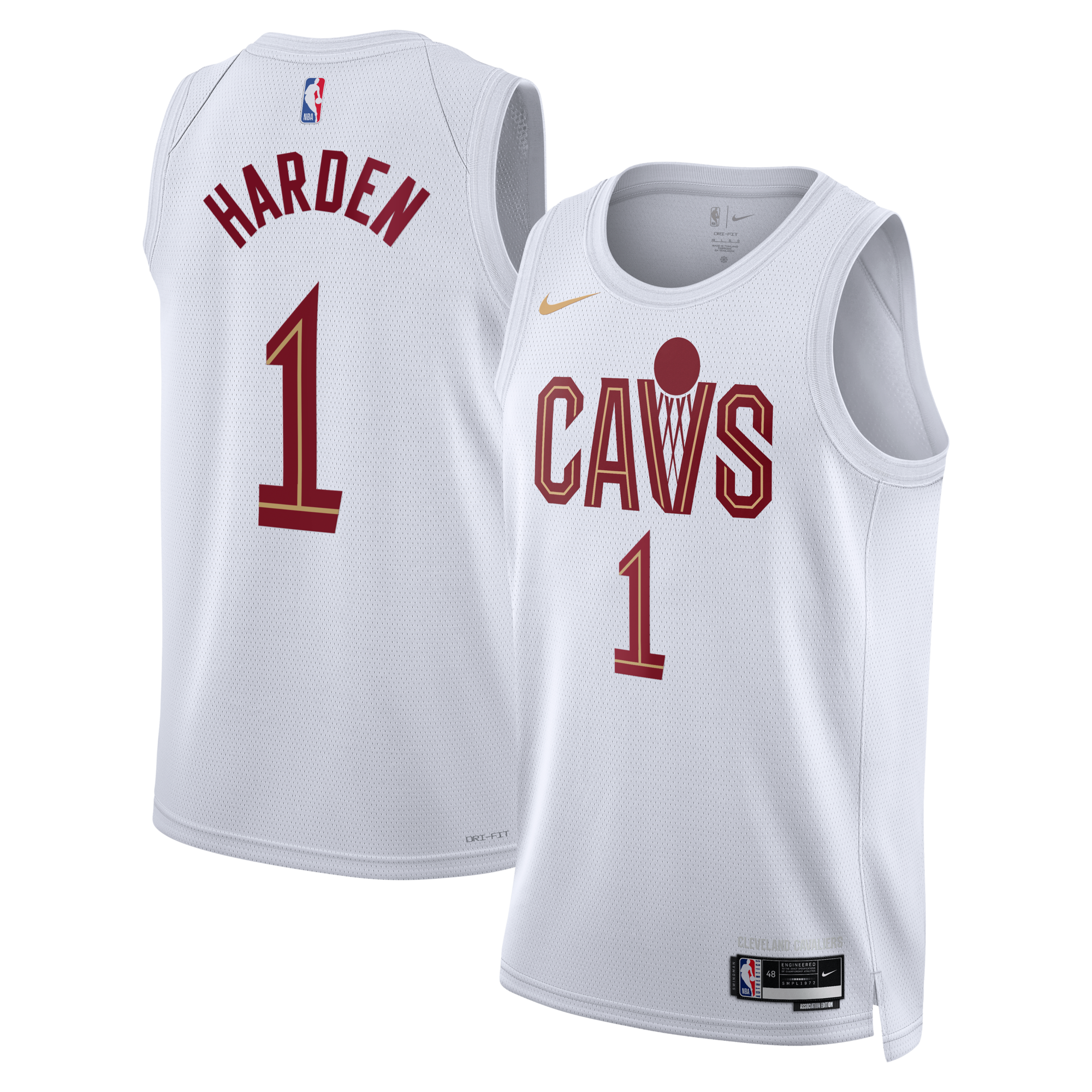 Cleveland Cavaliers Nike Association Edition Swingman Jersey - White - James Harden