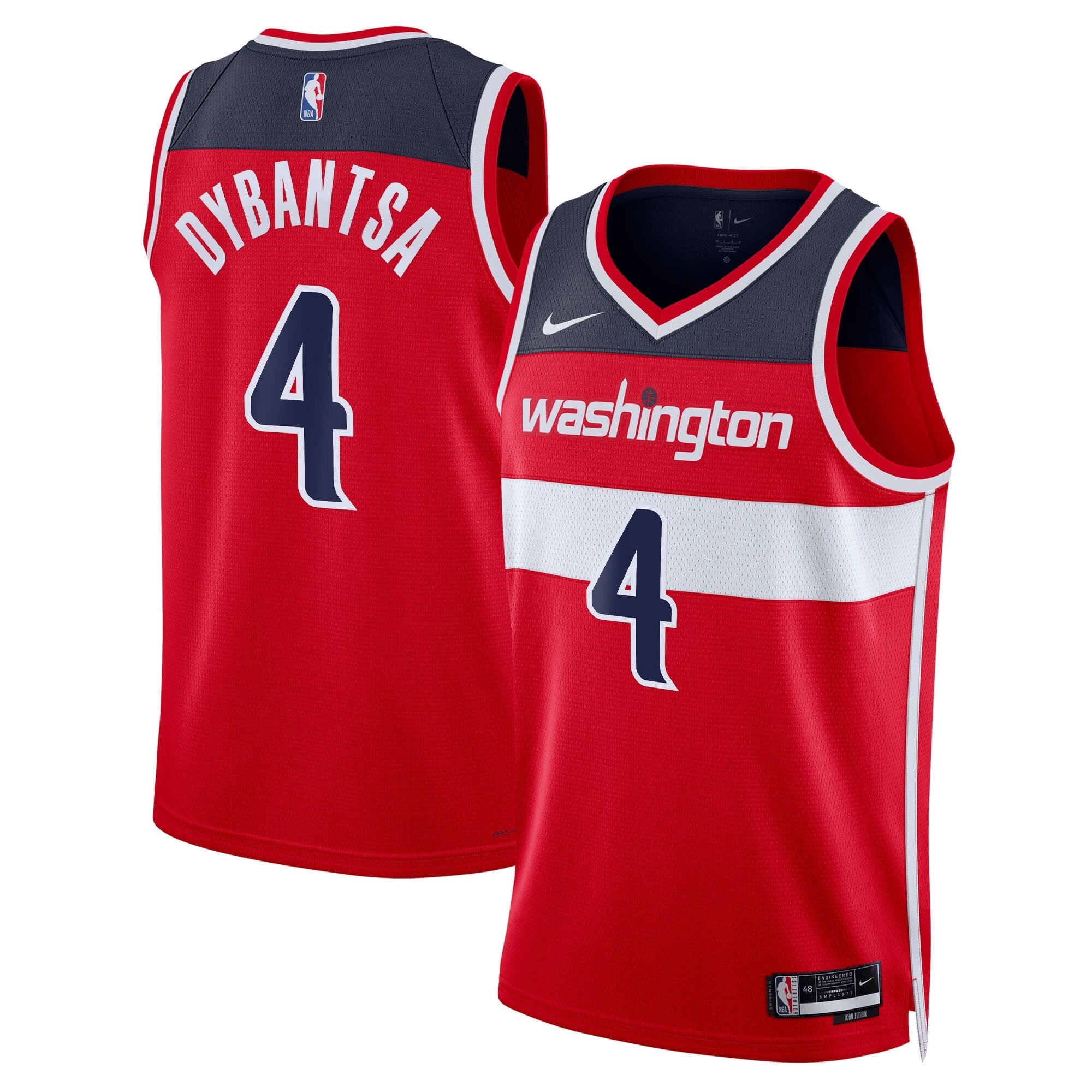 Washington Wizards Nike Icon Swingman Jersey - Red - AJ Dybantsa