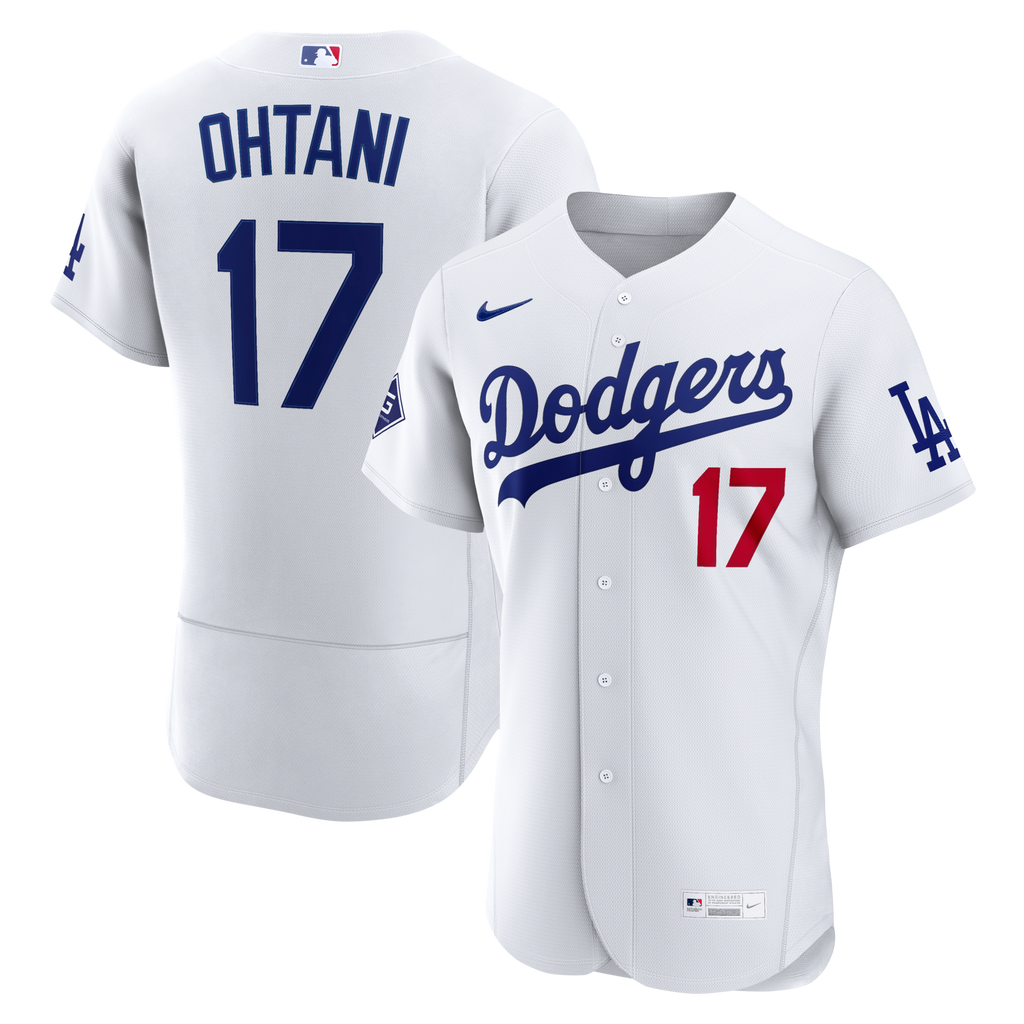 Los Angeles Dodgers Shohei Ohtani Nike White Home Authentic Sponsor Patch Jersey