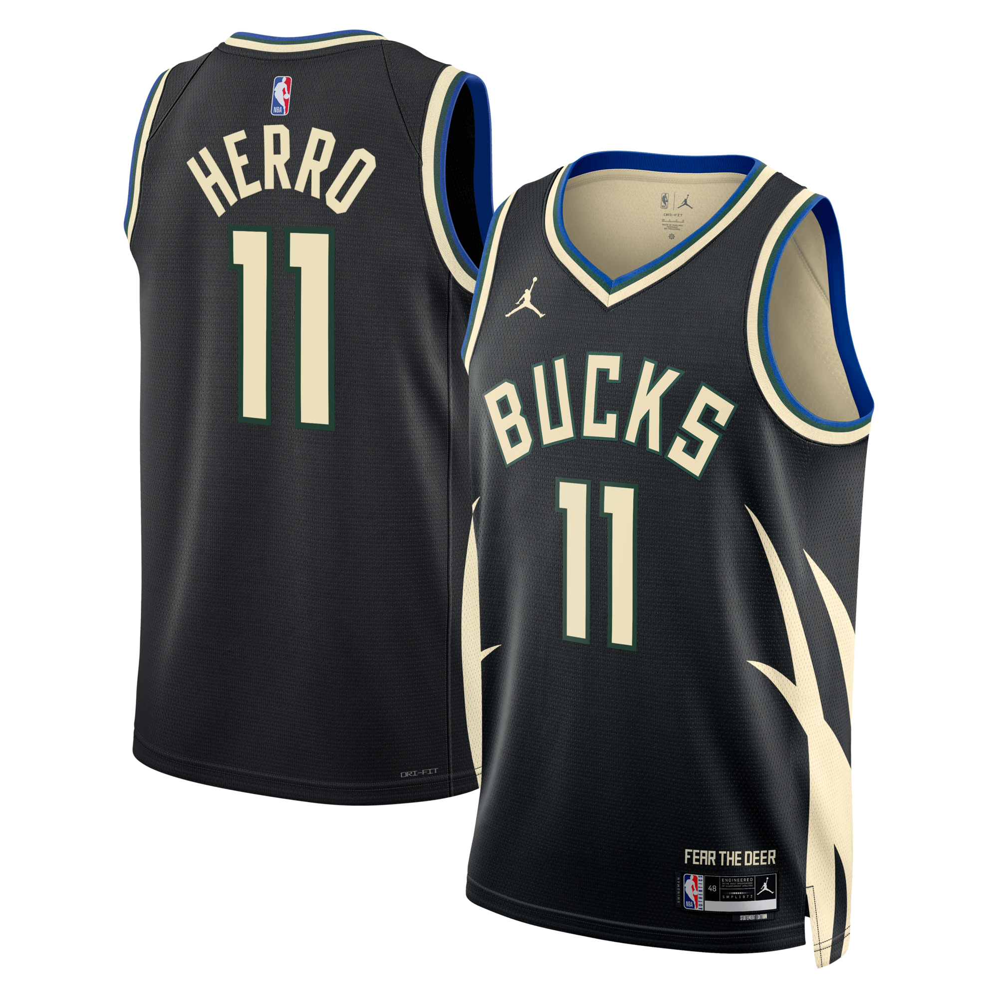 Milwaukee Bucks Jordan Brand Statement Edition Swingman Jersey - Hunter Green - Tyler Herro