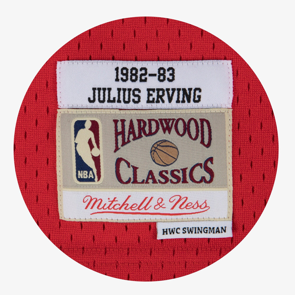Philadelphia 76ers Mitchell & Ness Julius Erving 1982 Swingman Road Authentic Jersey - Scarlet