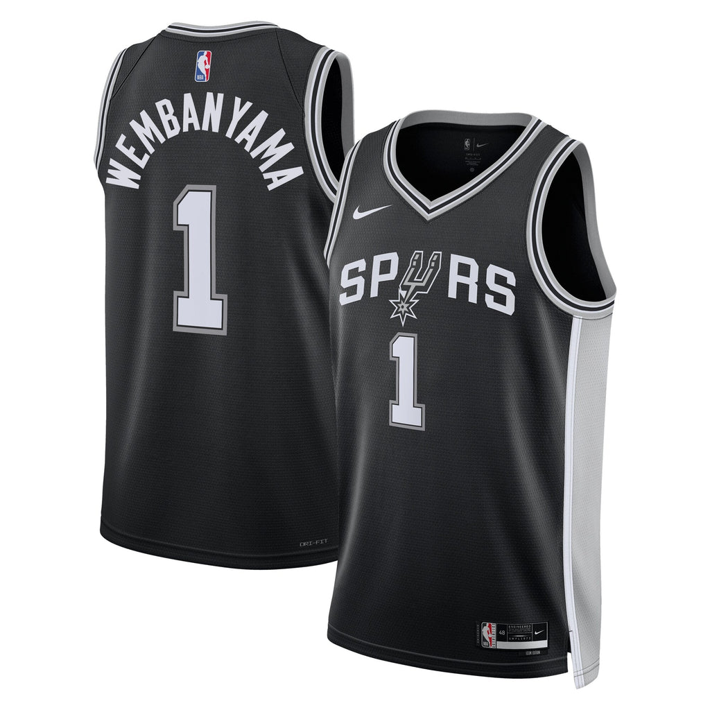San Antonio Spurs Nike Icon Edition Swingman Jersey - Black - Victor Wembanyama