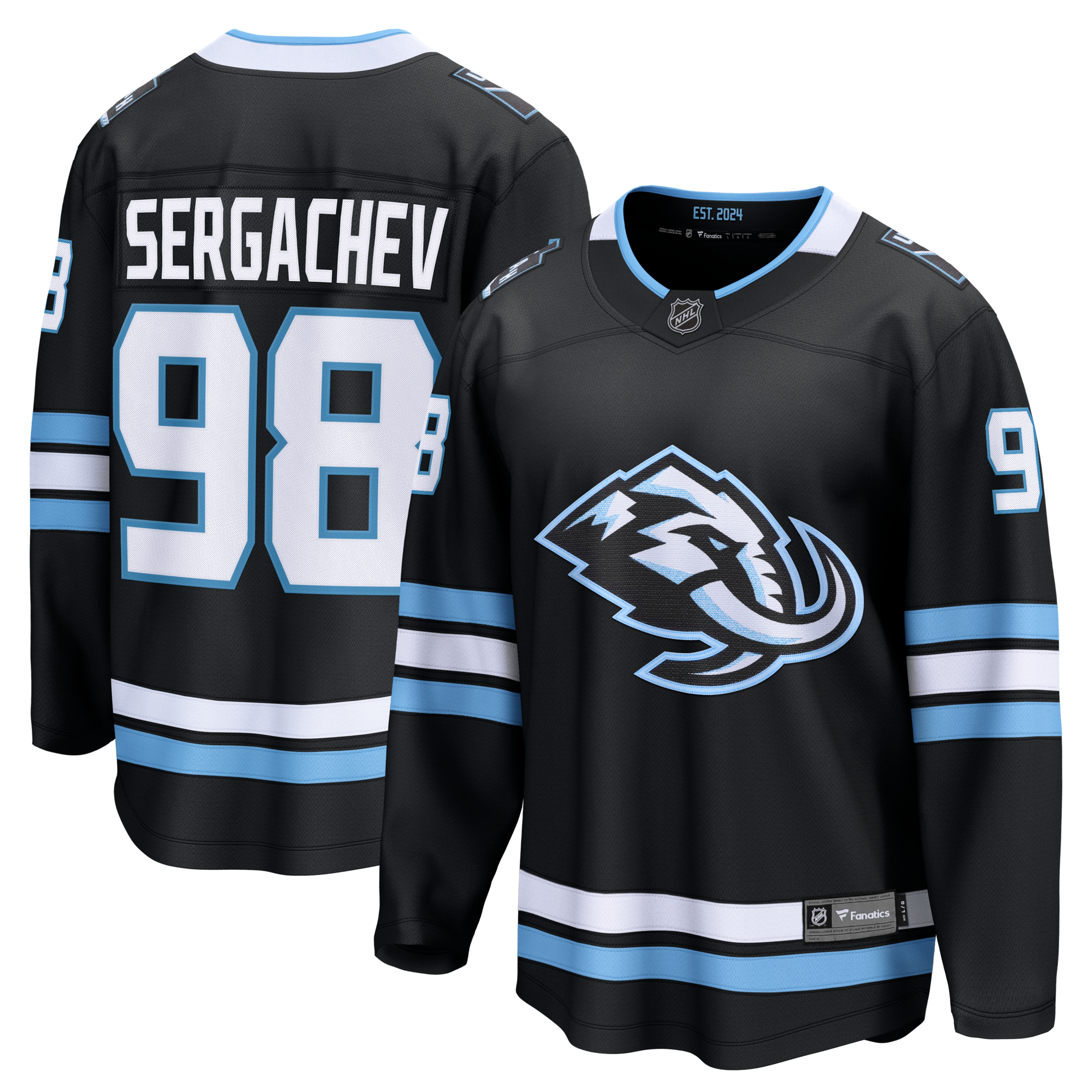 Utah Mammoth Mikhail Sergachev Fanatics Black Home Breakaway Player Jersey