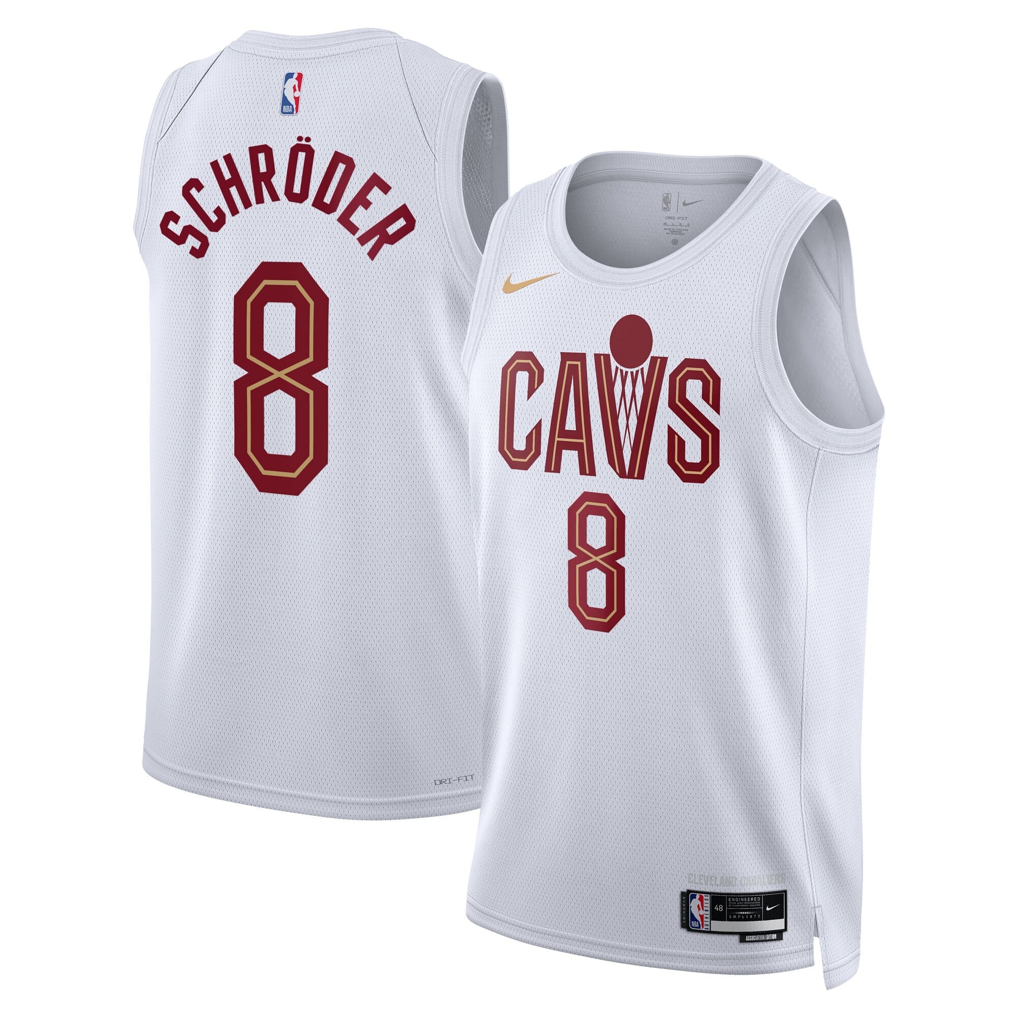 Cleveland Cavaliers Nike Association Edition Swingman Jersey - White - Dennis Schröder