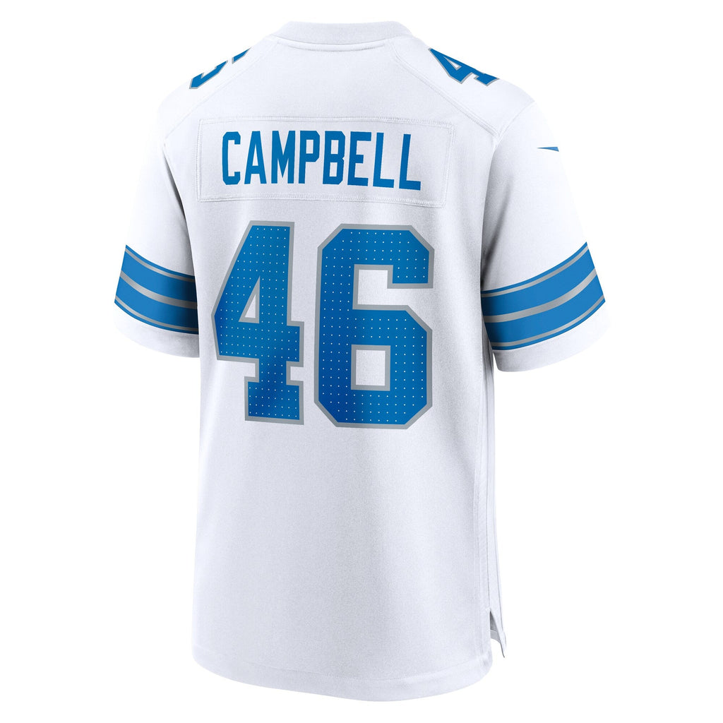 Detroit Lions Jack Campbell Nike White White Game Jersey