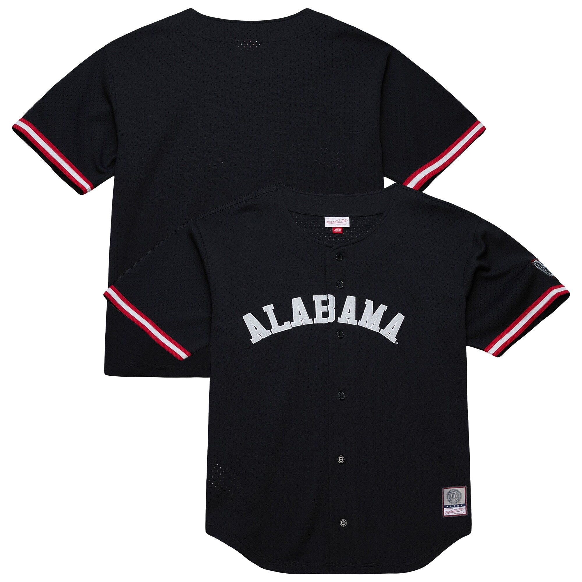 Mitchell & Ness Black Alabama Crimson Tide On The Clock Full-Button Fashion Jersey