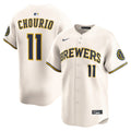 Milwaukee Brewers Jackson Chourio Nike Cream Home Limited Jersey