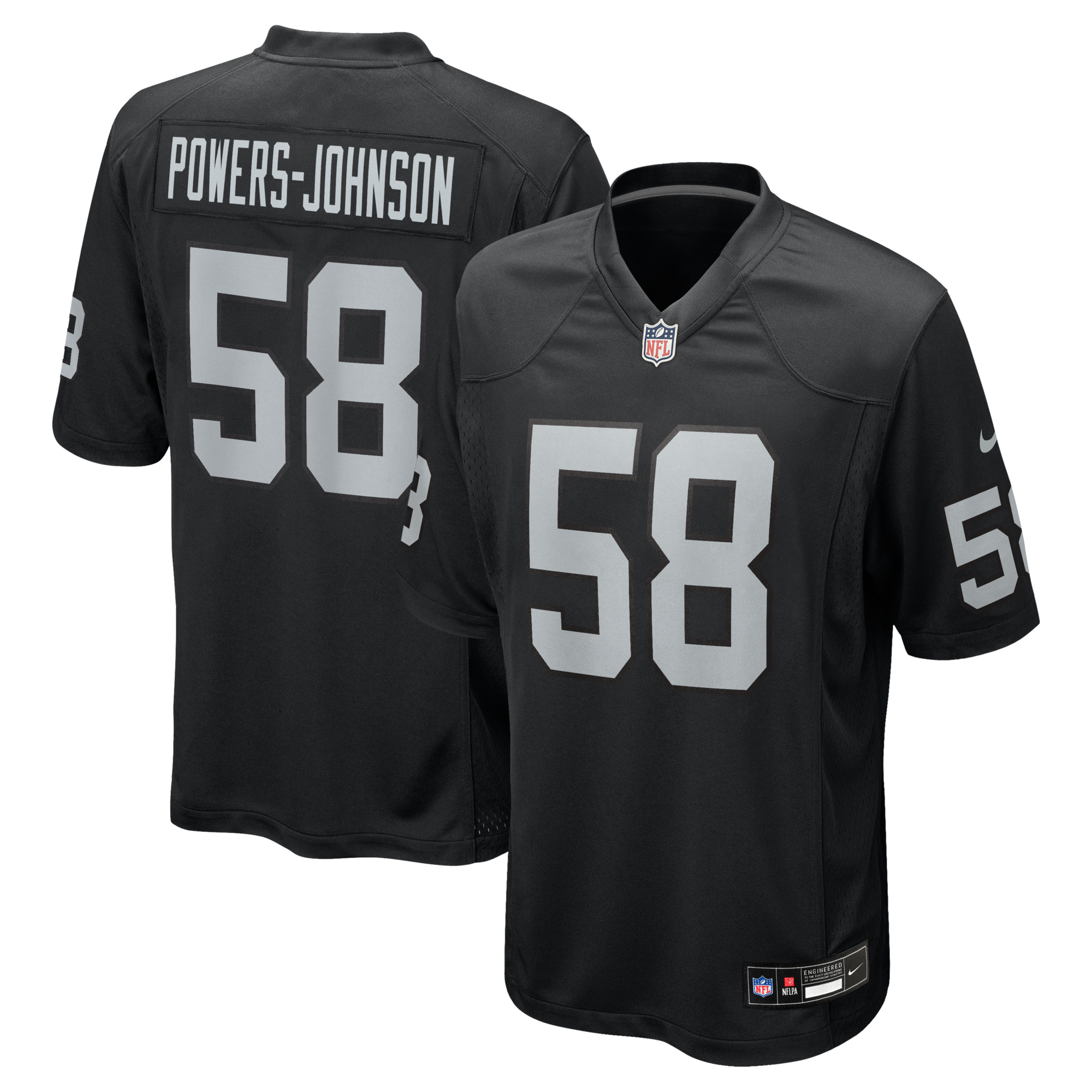 Las Vegas Raiders Jackson Powers-Johnson Nike Black Team Game Jersey