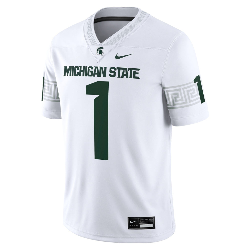 Nike #1 White Michigan State Spartans Game Jersey