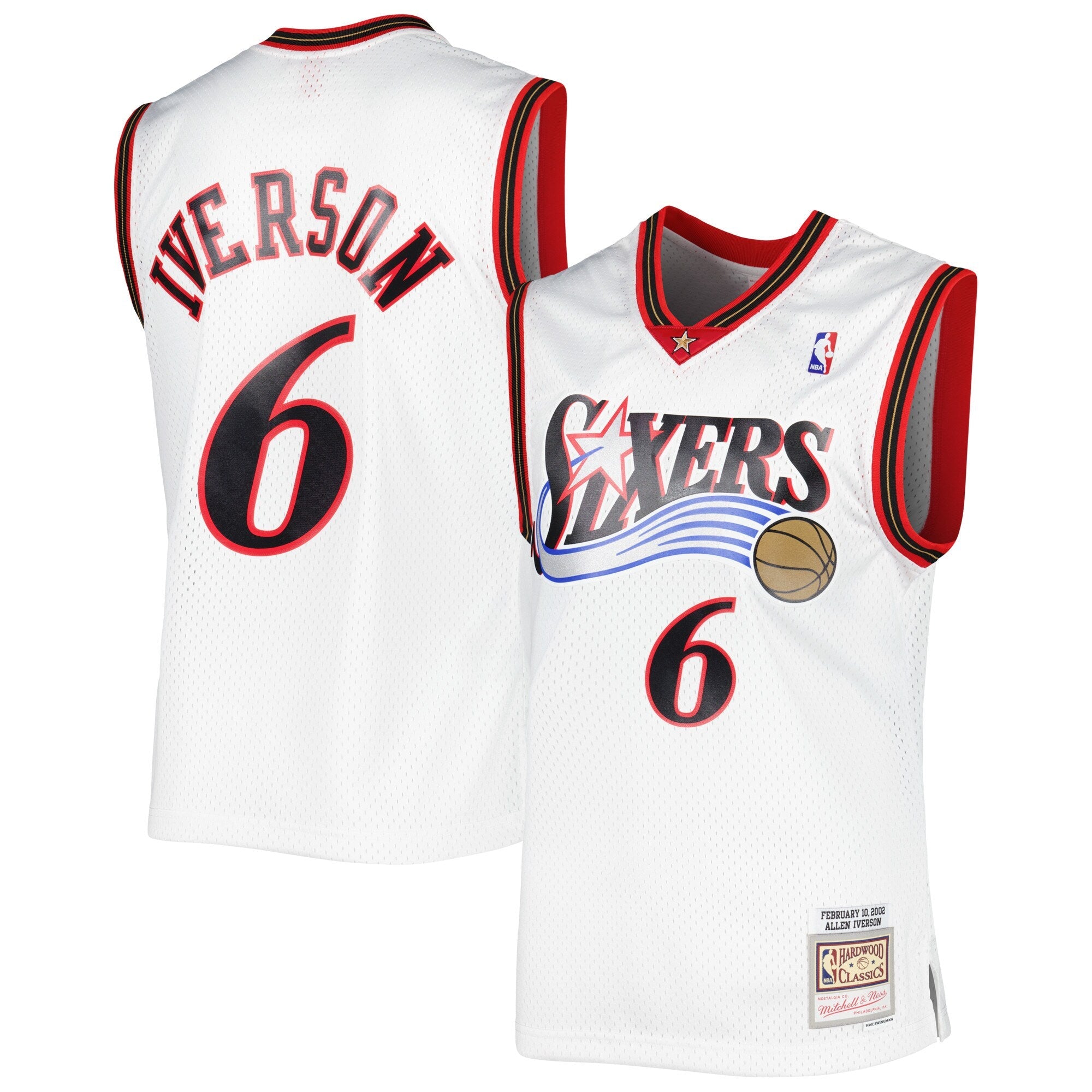 Mitchell & Ness Allen Iverson White Philadelphia 76ers 2002/03 Hardwood Classics Swingman Jersey